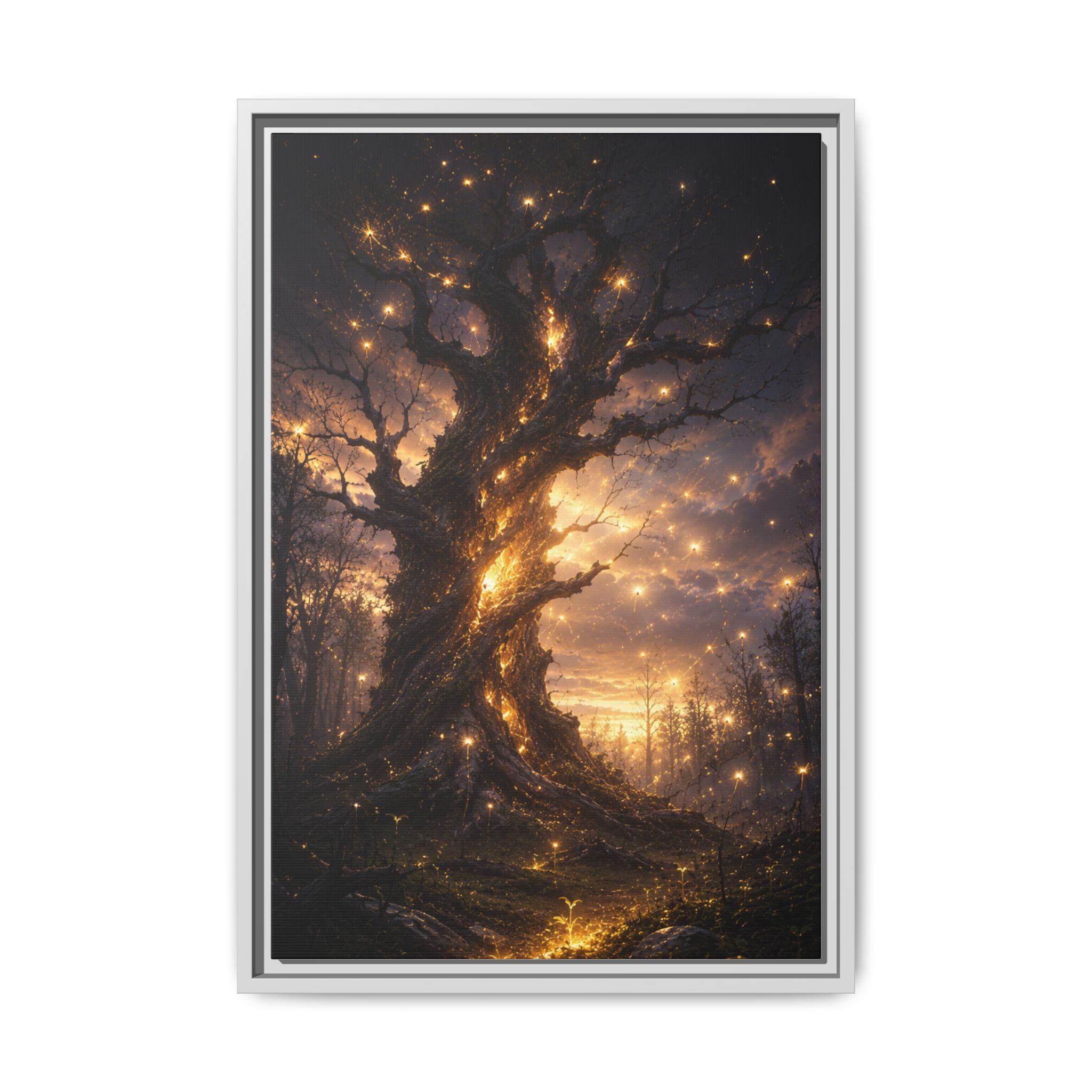 Enchanted Tree Matte Canvas Print — Framed Fantasy Wall Art