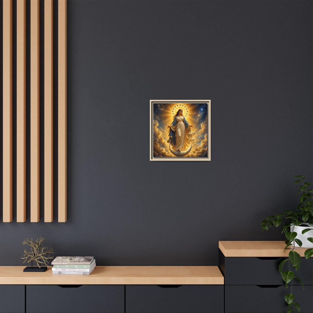 Madonna and Childlike Grace Framed Matte Canvas – Radiant Virgin Mary Wall Art