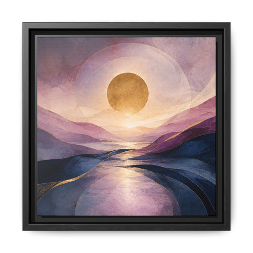 Abstract Sunrise Landscape Framed Canvas Wall Art
