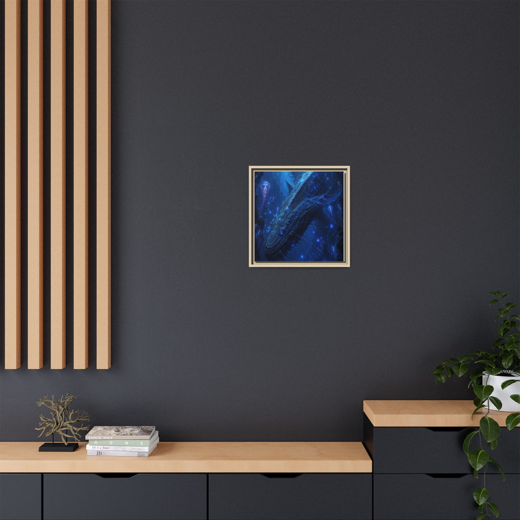 Framed Matte Canvas Art - Deep Sea Leviathan Fantasy Print