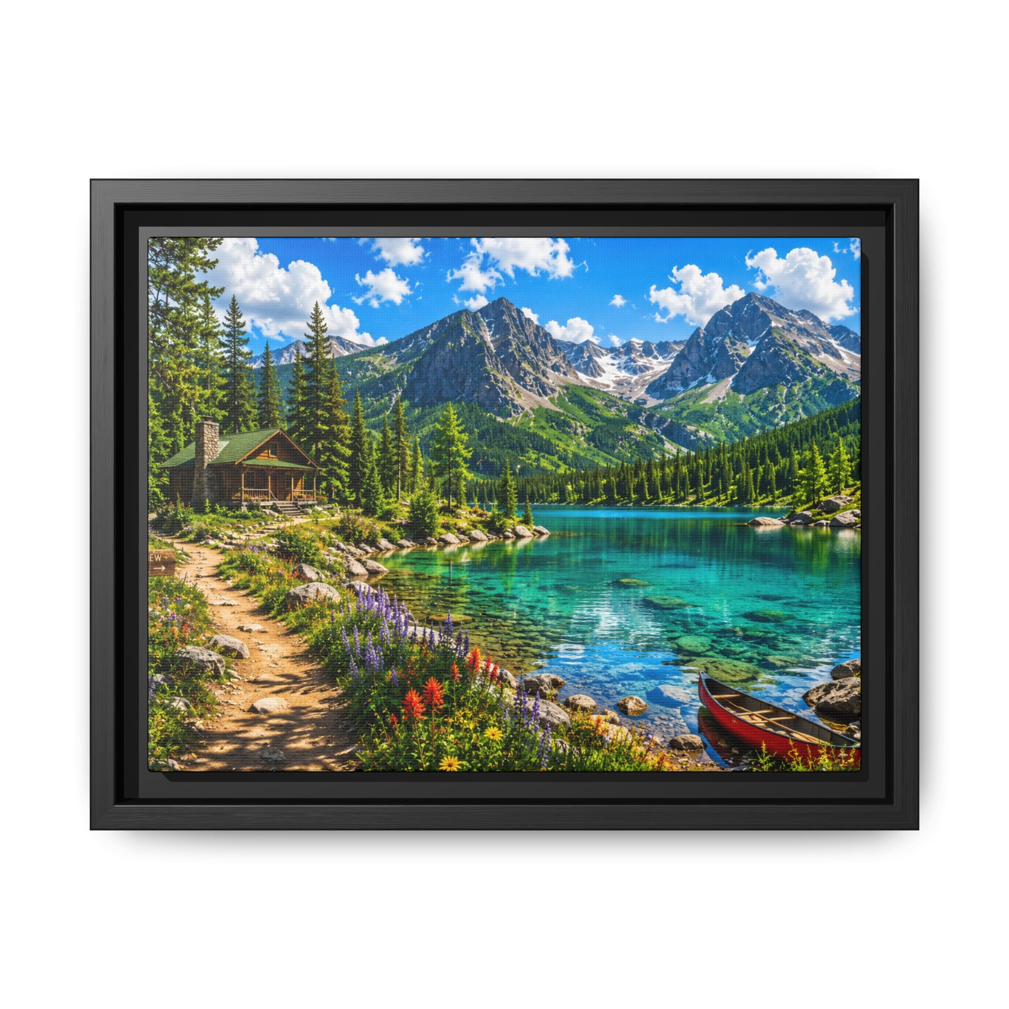 Framed Multi-Color Magnolia Canvas Print — Vibrant Floral Wall Art