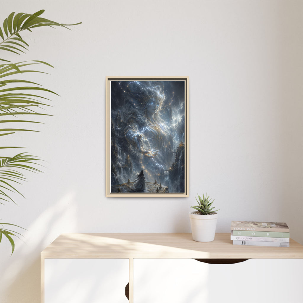 Framed Matte Canvas Print — Ethereal Star Goddess Fantasy Wall Art