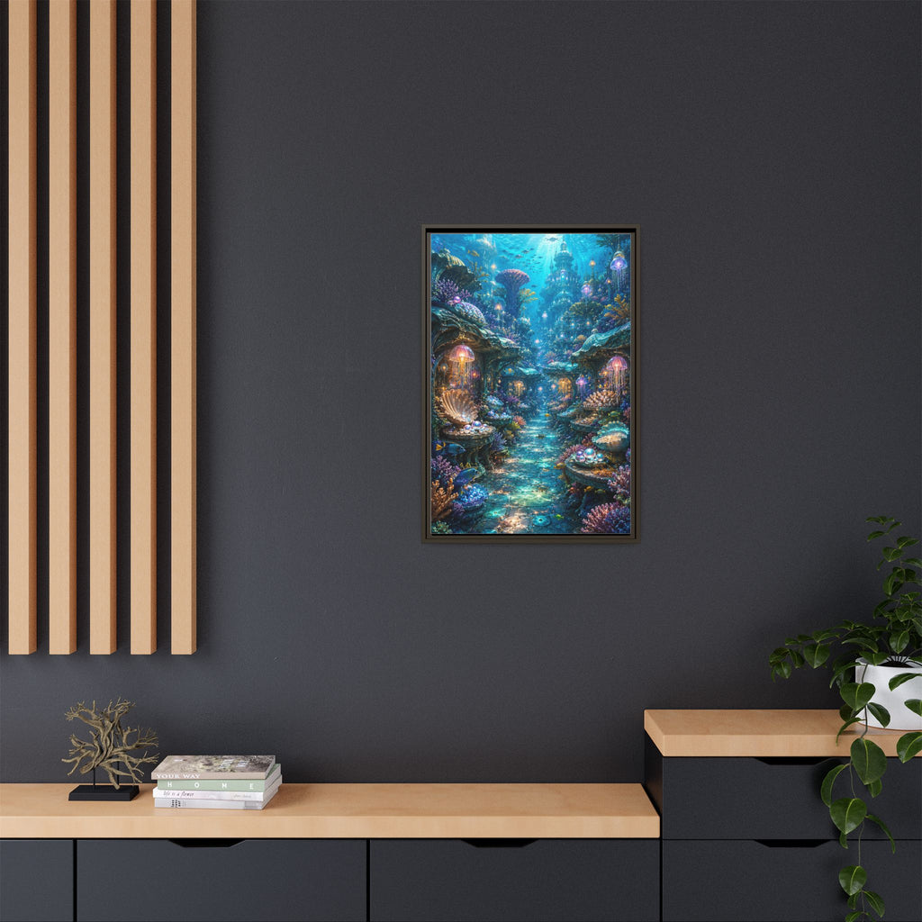 Framed Matte Canvas - Enchanted Underwater Coral Reef Print