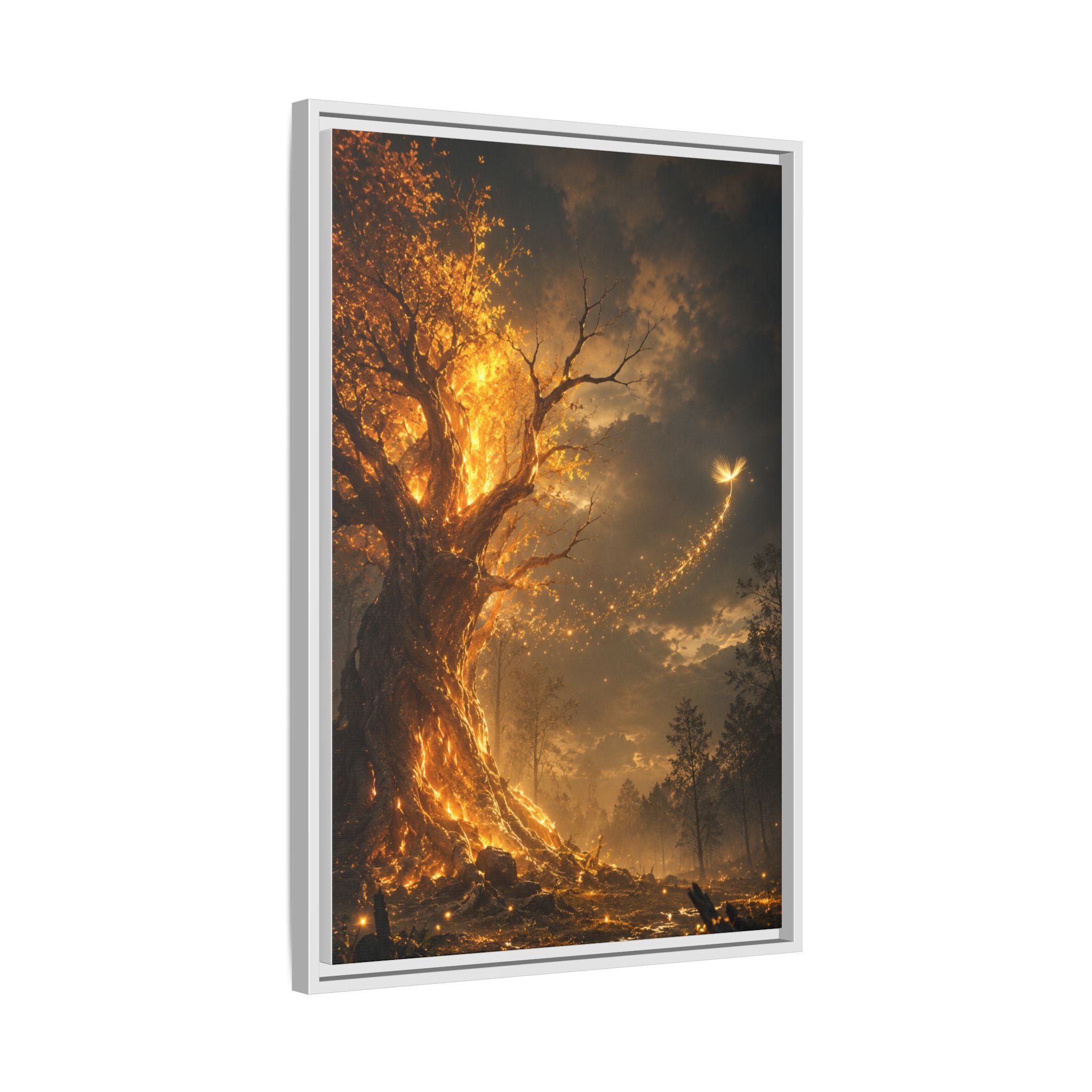 Framed Matte Canvas — Glowing Enchanted Tree Wall Art