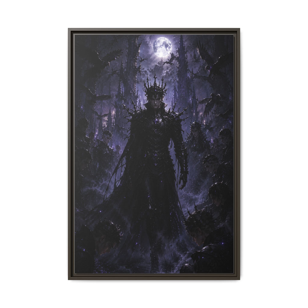 Dark King Matte Canvas Framed Print — Gothic Fantasy Wall Art