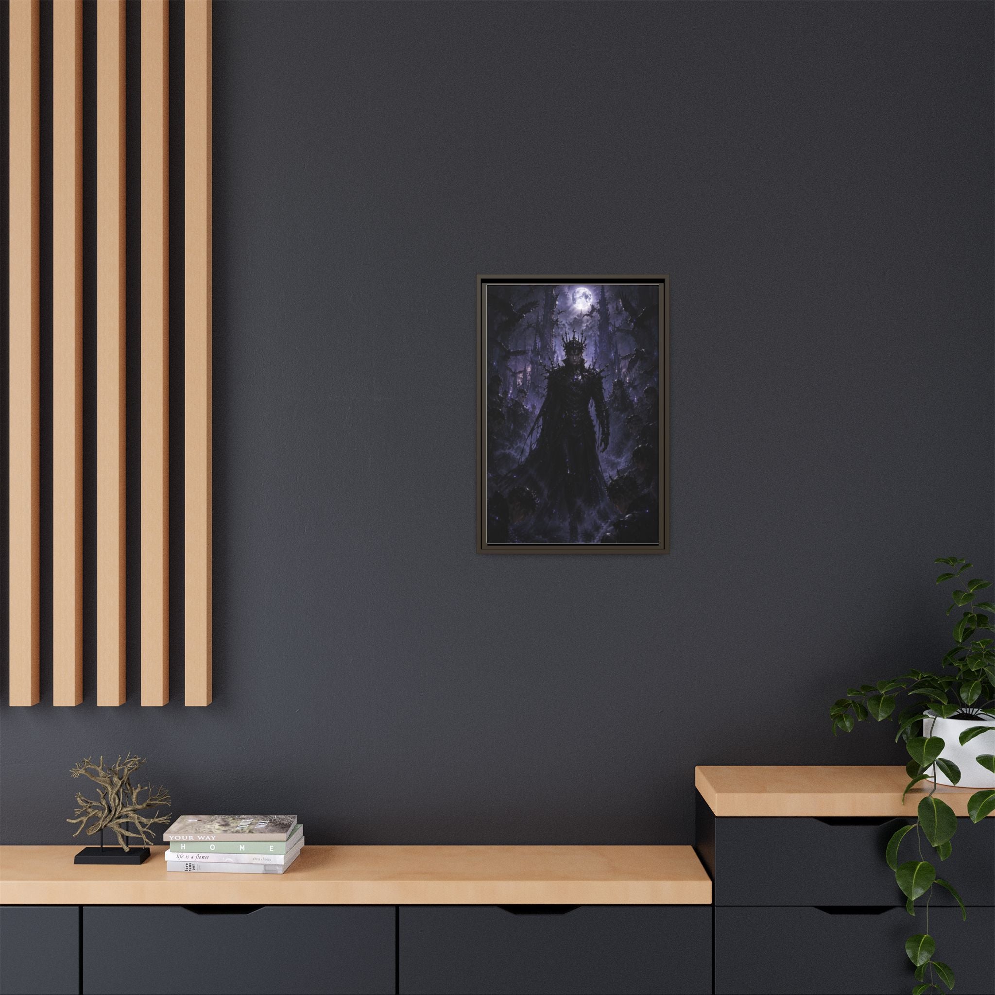 Dark King Matte Canvas Framed Print — Gothic Fantasy Wall Art