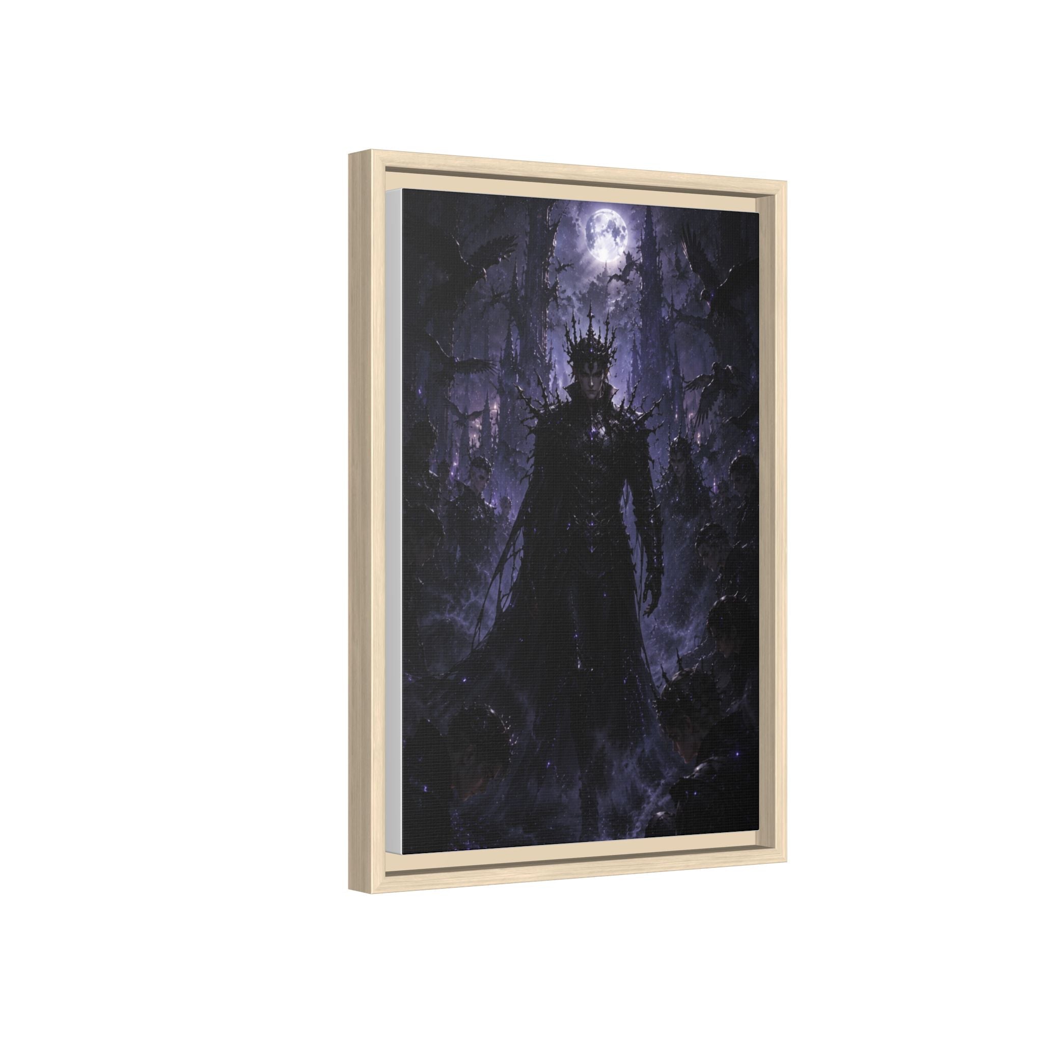 Dark King Matte Canvas Framed Print — Gothic Fantasy Wall Art