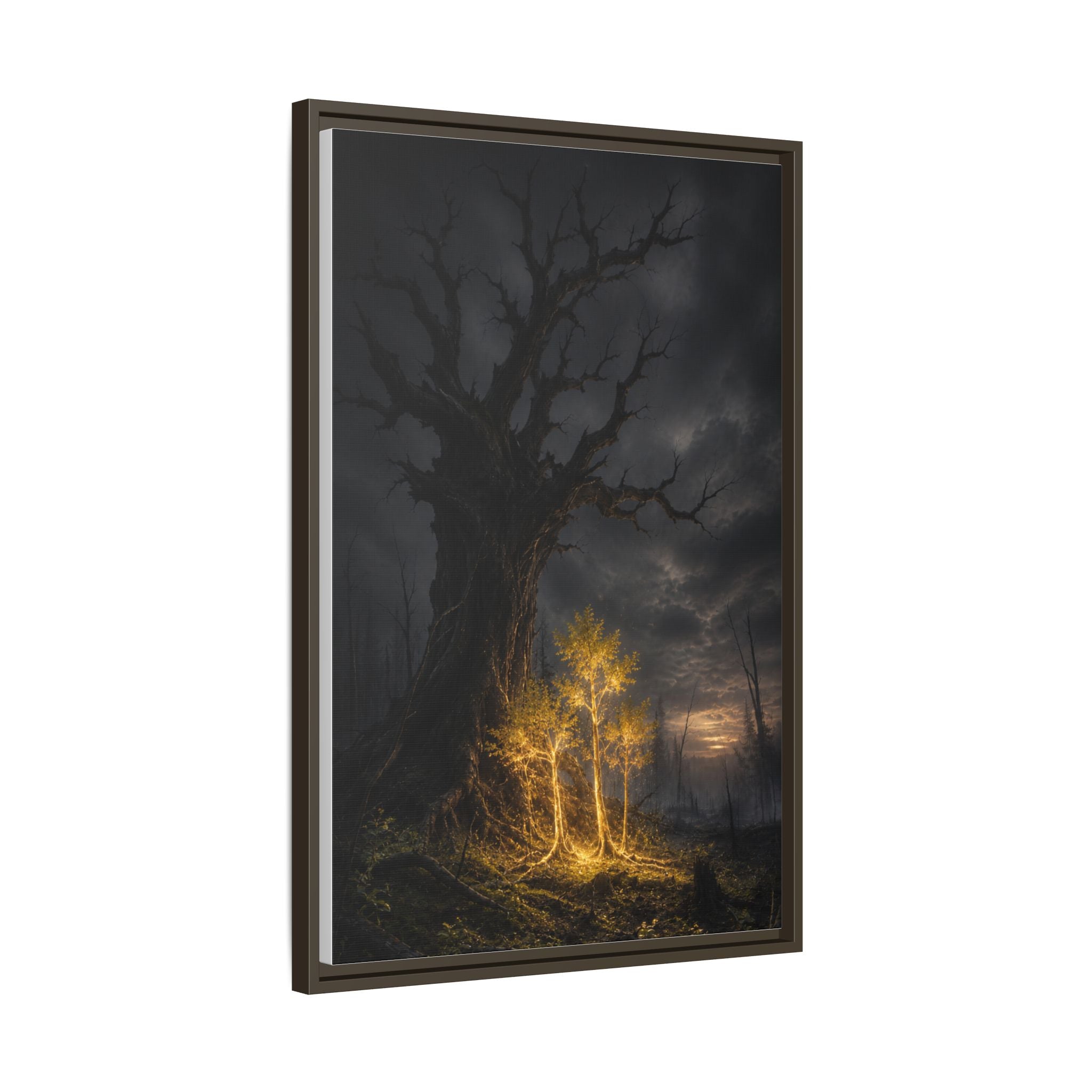 Framed Matte Canvas — Glowing Enchanted Tree Wall Art