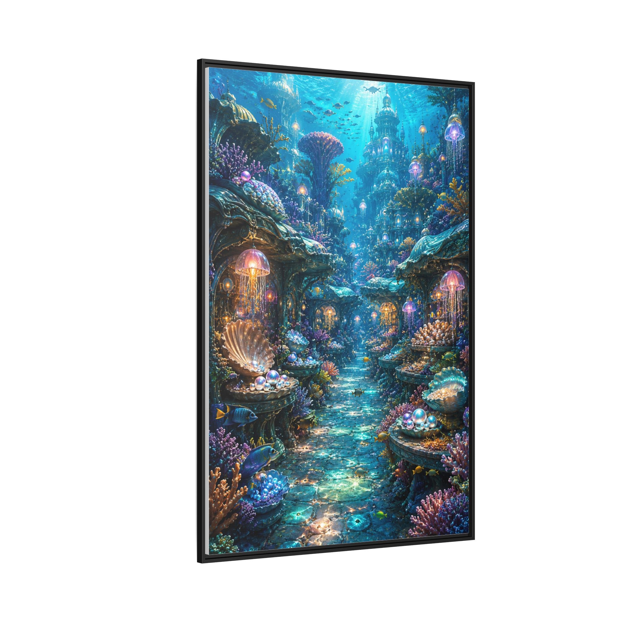 Framed Matte Canvas - Enchanted Underwater Coral Reef Print