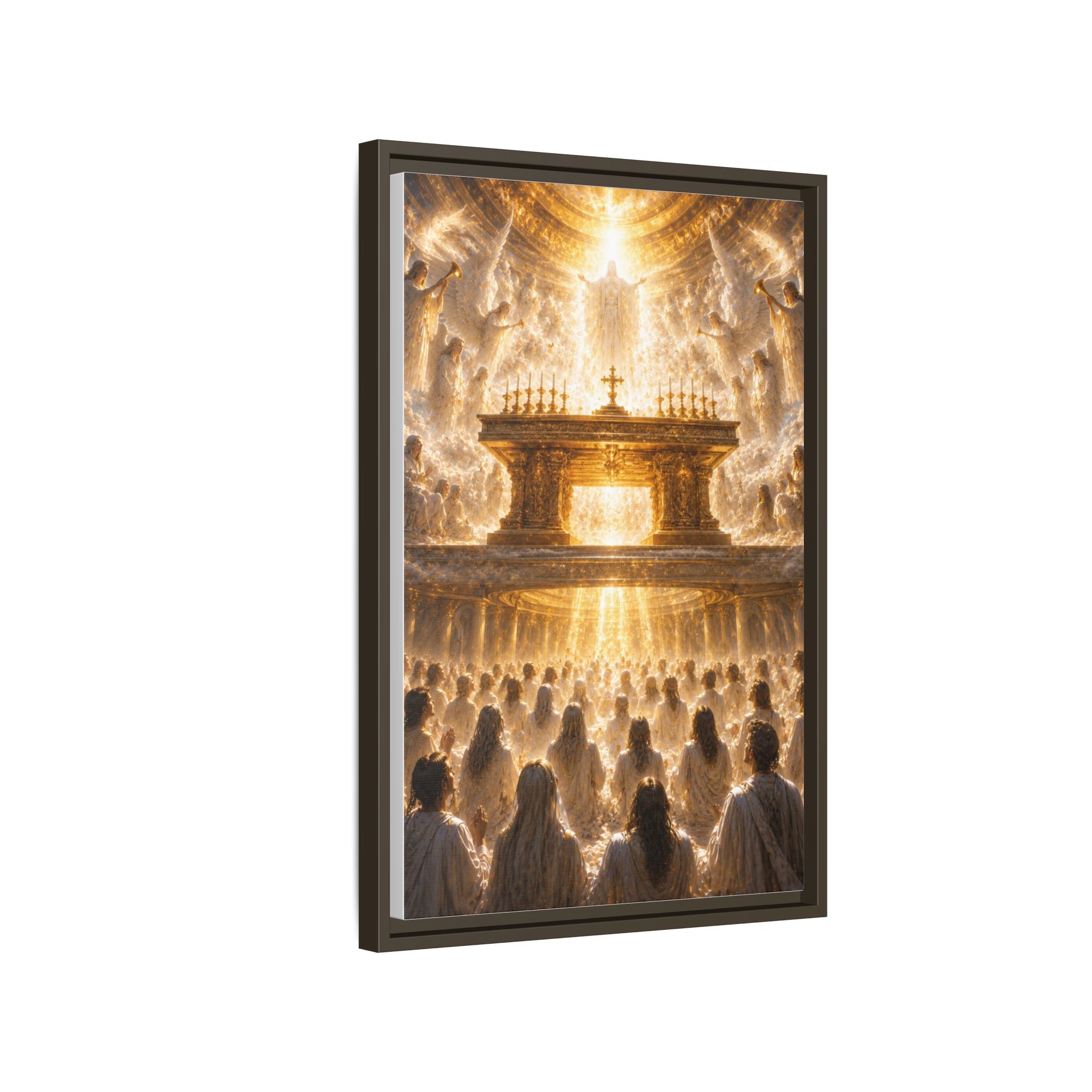 Heavenly Altar Matte Canvas Framed Wall Art — Spiritual Church Scene