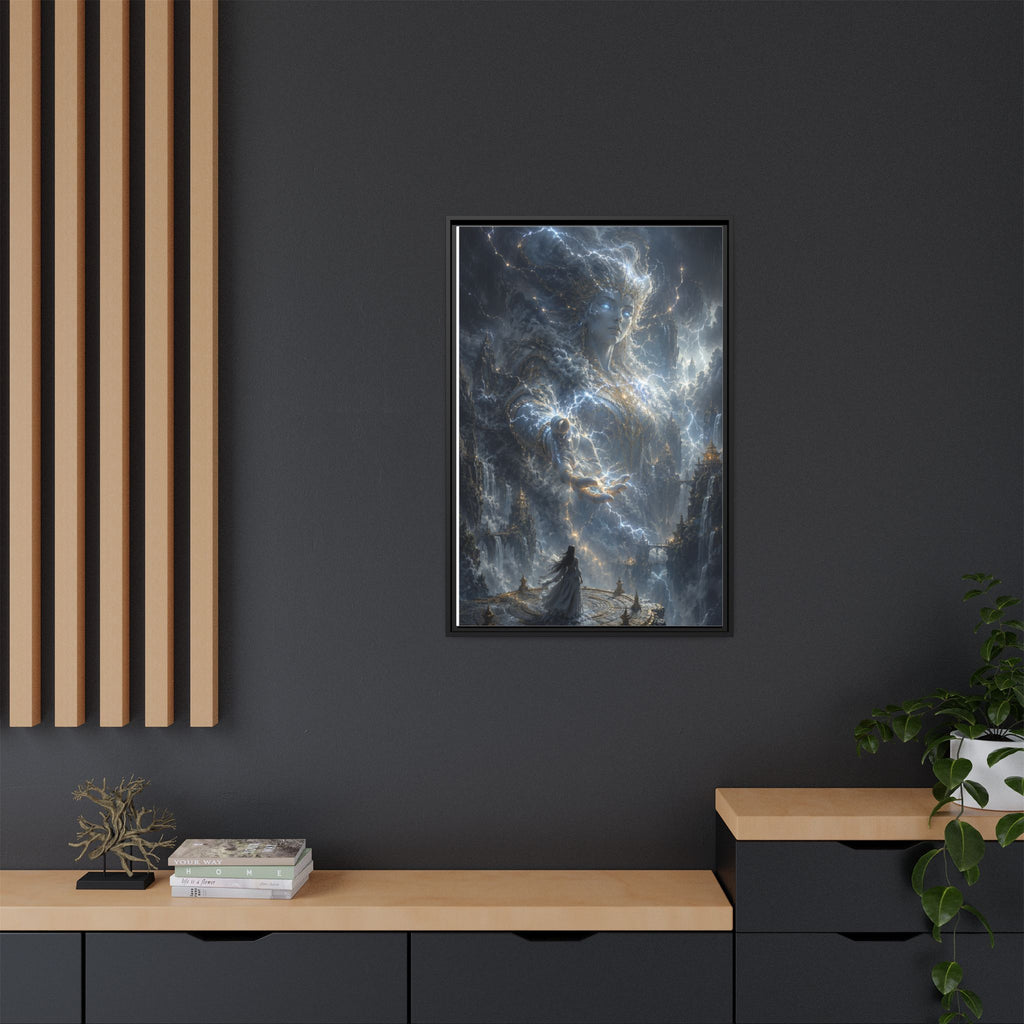 Framed Matte Canvas Print — Ethereal Star Goddess Fantasy Wall Art