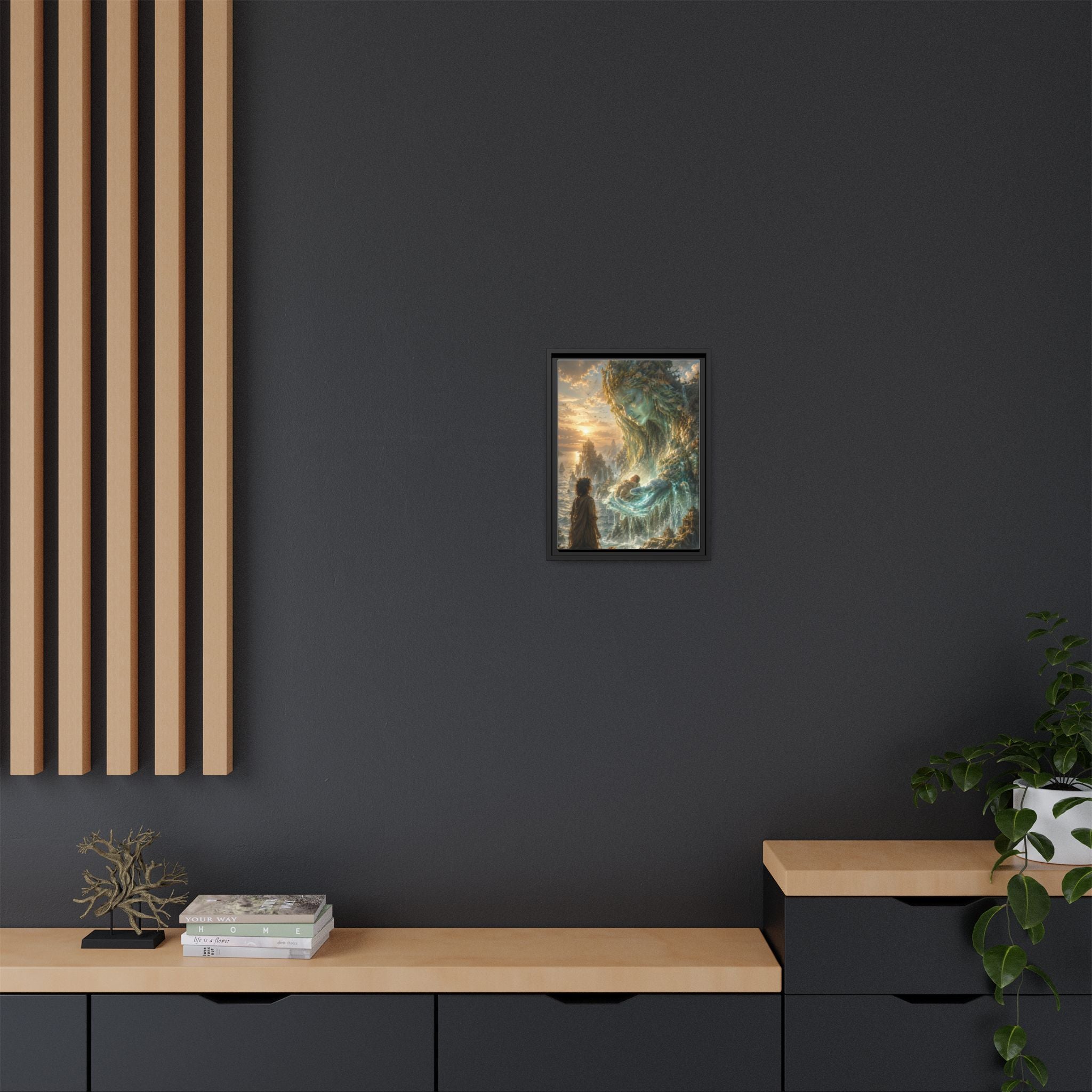 Framed Matte Canvas Print — Ocean Spirit Guardian Fantasy Art