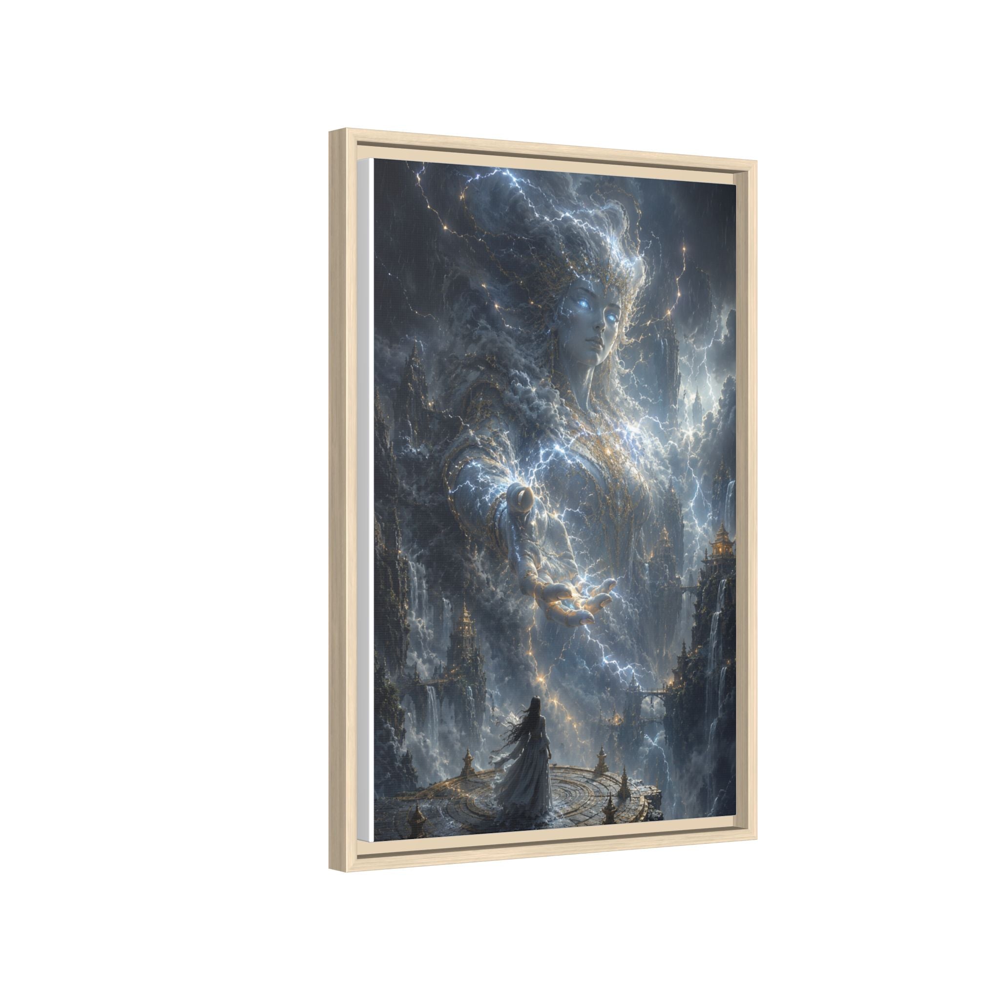 Framed Matte Canvas Print — Ethereal Star Goddess Fantasy Wall Art