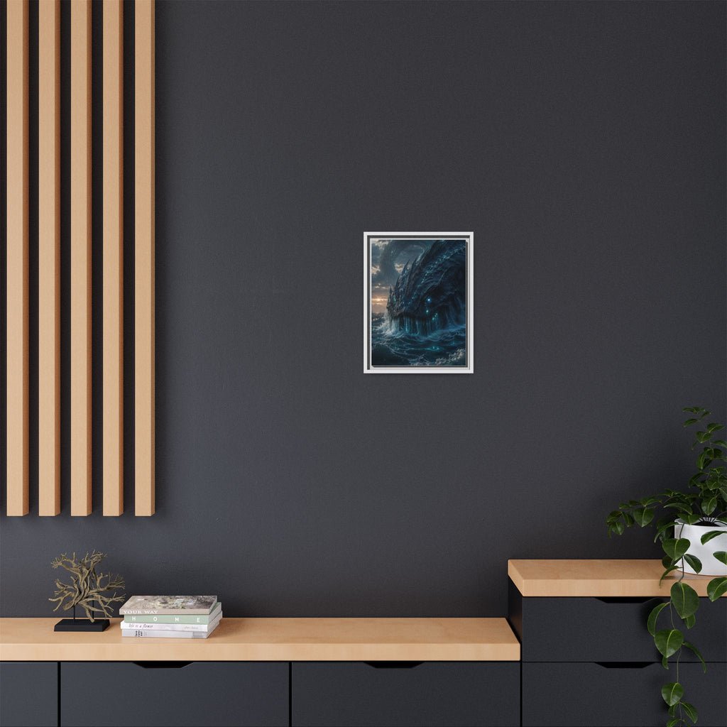 Framed Matte Canvas - Mythic Sea Leviathan Wall Art