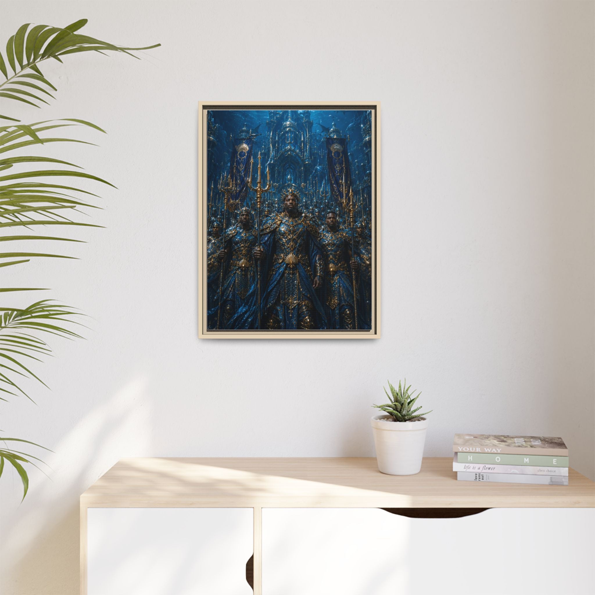 Framed Matte Canvas - Underwater King Artwork