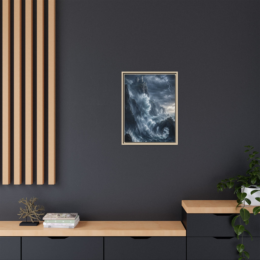 Framed Matte Canvas - Stormy Ocean Fantasy Wall Art