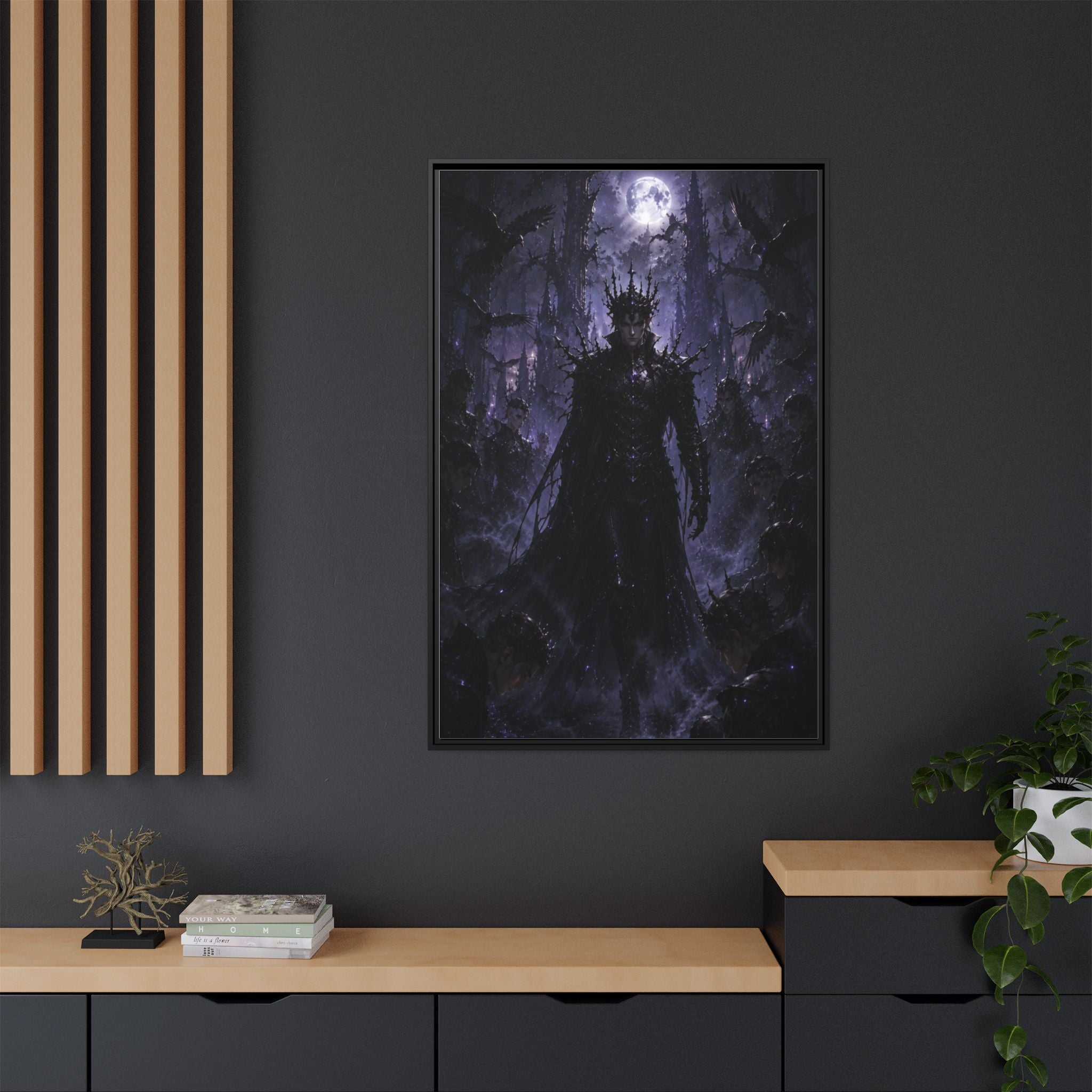 Dark King Matte Canvas Framed Print — Gothic Fantasy Wall Art