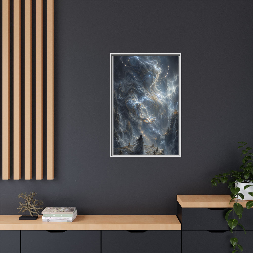 Framed Matte Canvas Print — Ethereal Star Goddess Fantasy Wall Art
