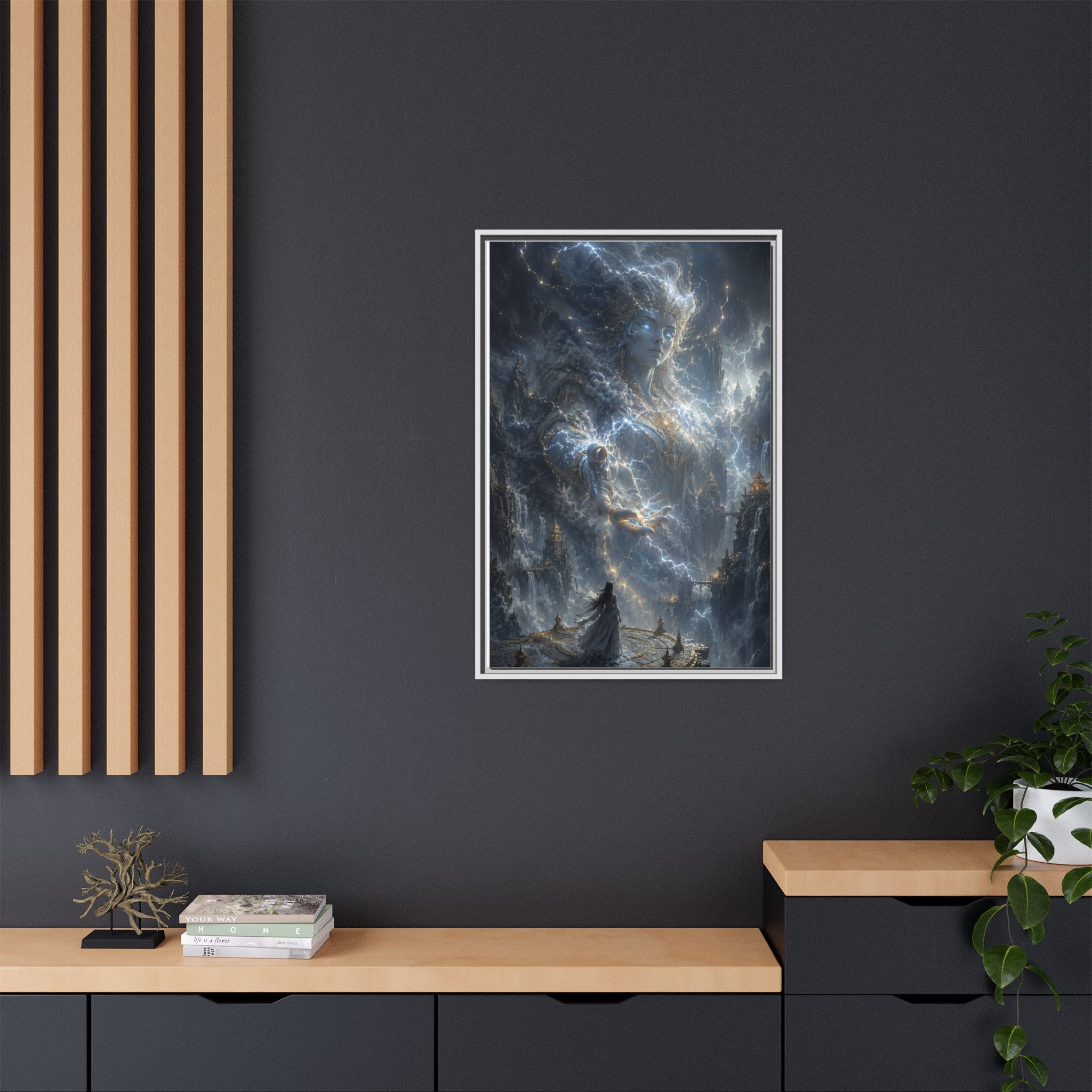 Framed Matte Canvas Print — Ethereal Star Goddess Fantasy Wall Art