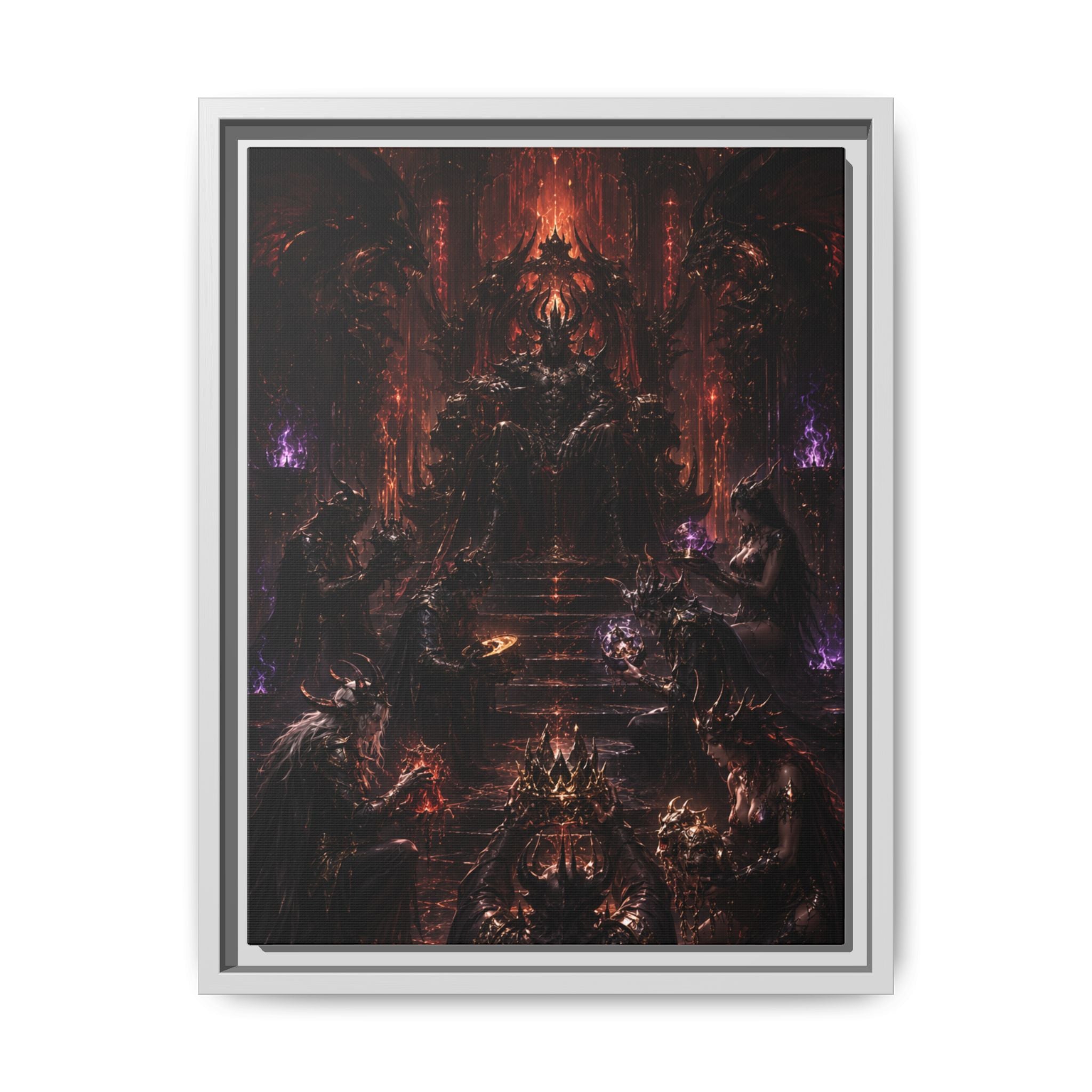 Dark Fantasy Throne Room Matte Canvas Print (Framed)