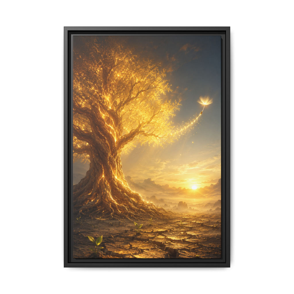 Golden Tree Sunset Fine Art Paper Print — Magical Landscape Wall Art
