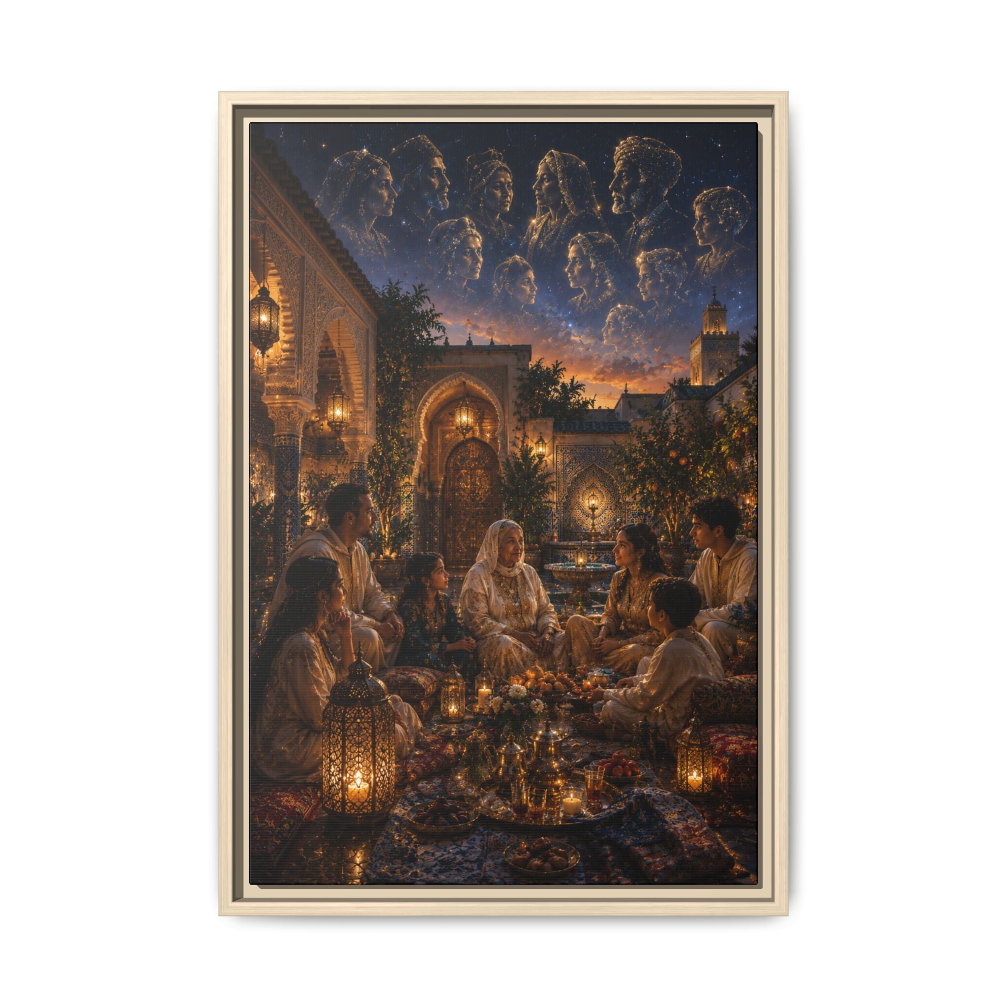 Fine Art Paper Print - Ramadan Iftar Night Scene Wall Art
