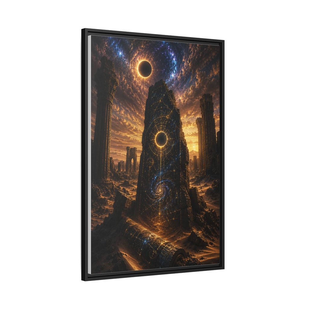 Framed Matte Canvas - Cosmic Obelisk Fantasy Wall Art