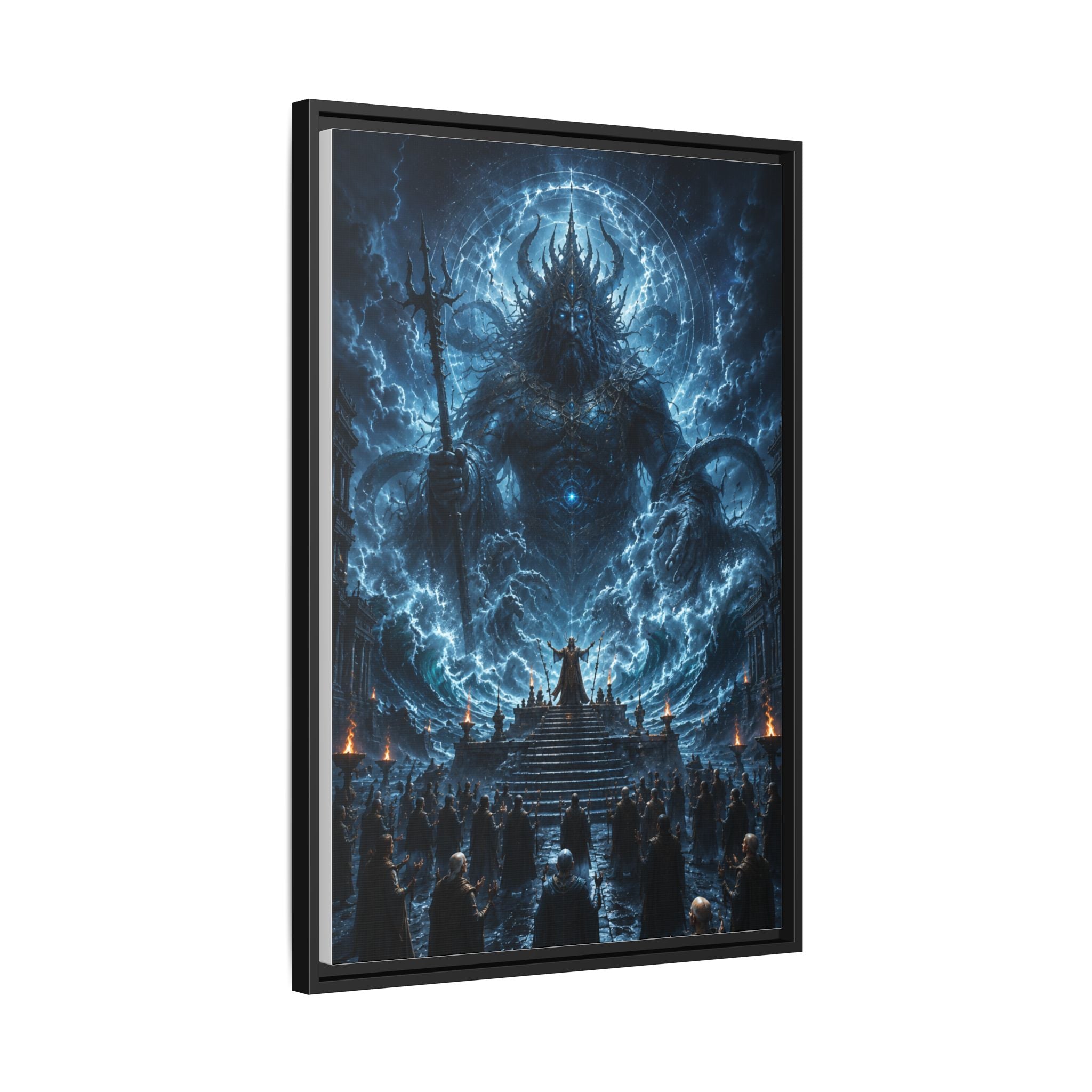 Framed Matte Canvas — Cosmic Dark Deity Art Print