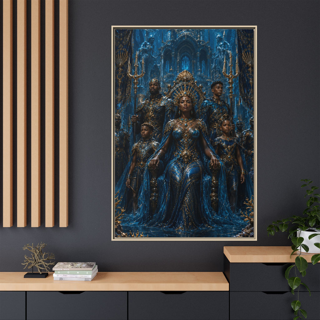 Underwater Queen Matte Framed Canvas — Oceanic Fantasy Wall Art