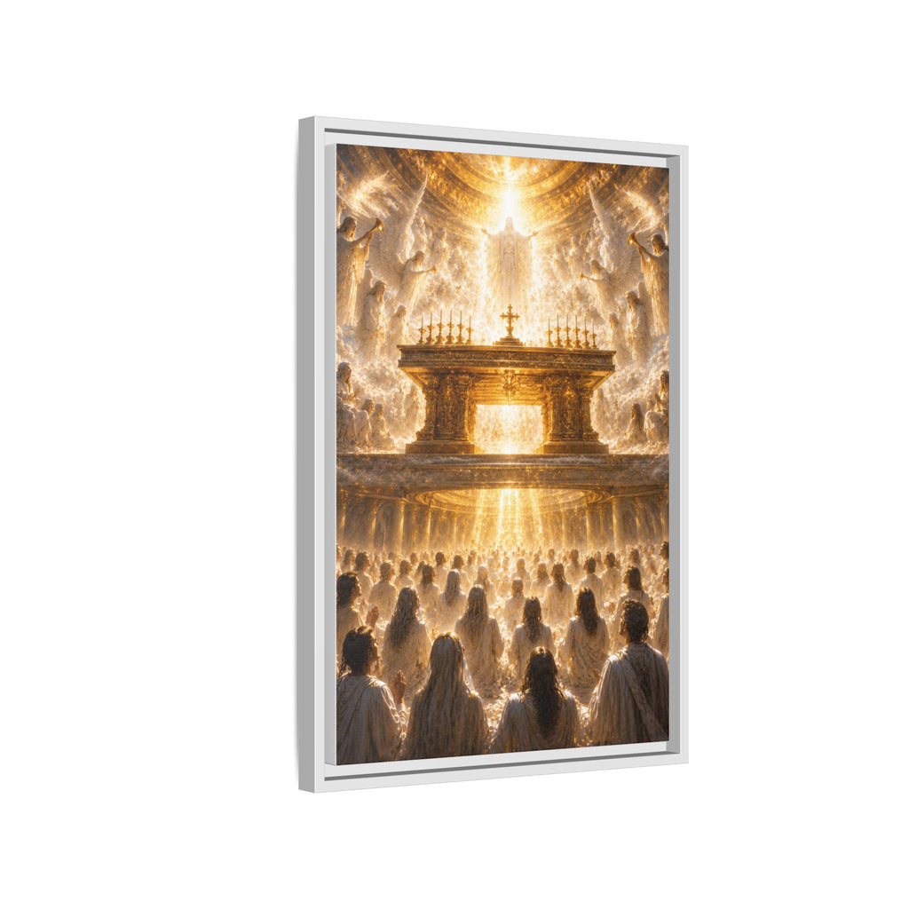 Heavenly Altar Matte Canvas Framed Wall Art — Spiritual Church Scene