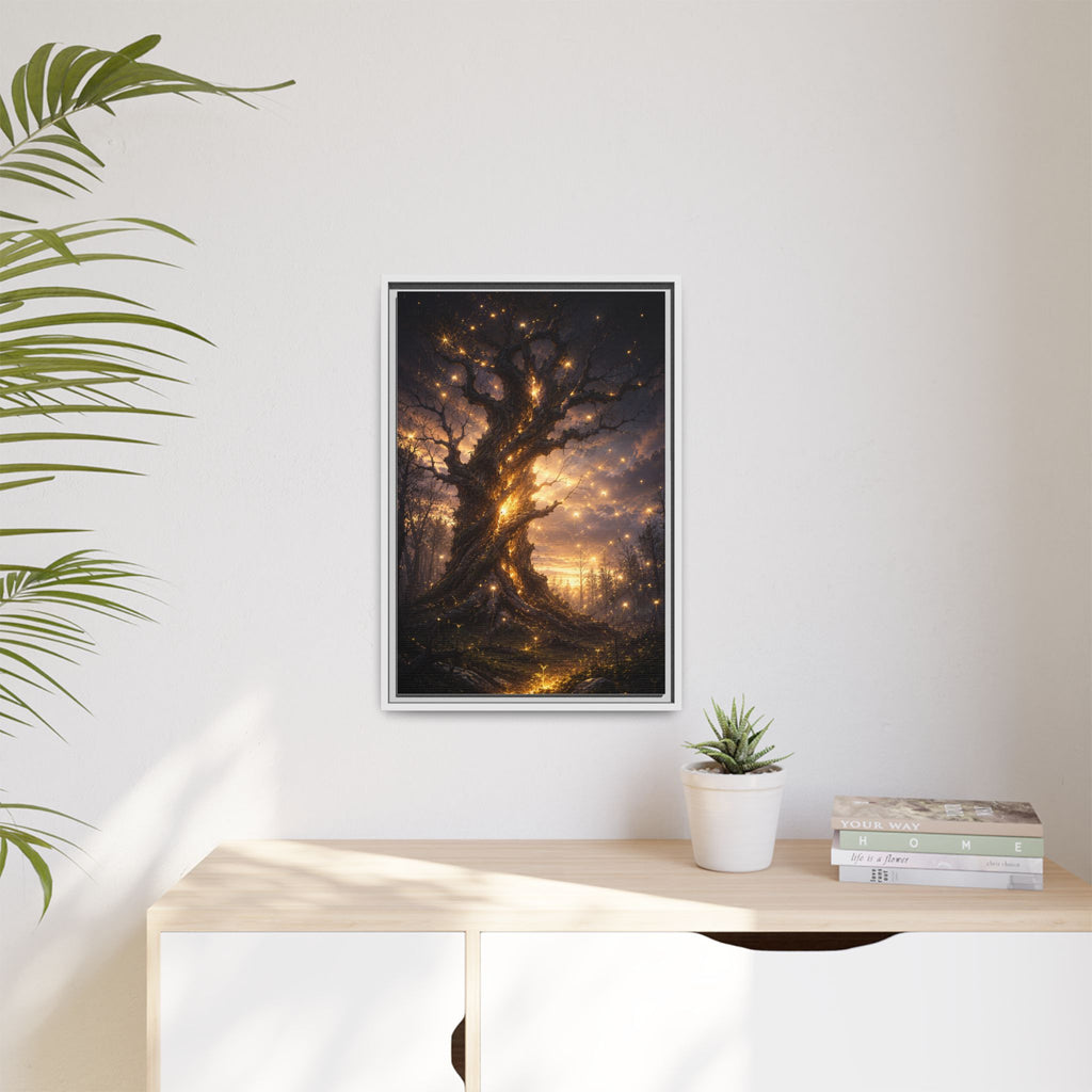 Enchanted Tree Matte Canvas Print — Framed Fantasy Wall Art