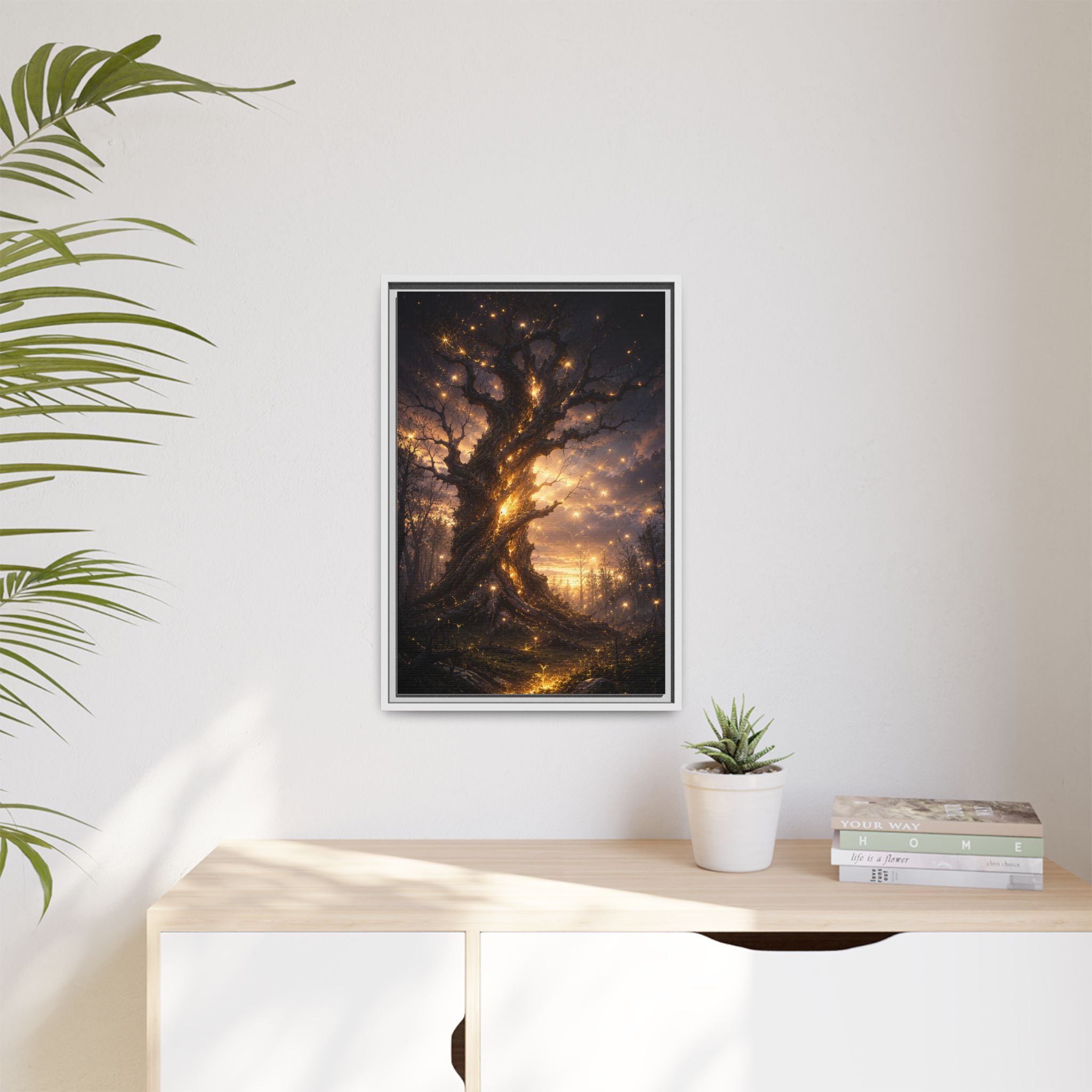 Enchanted Tree Matte Canvas Print — Framed Fantasy Wall Art