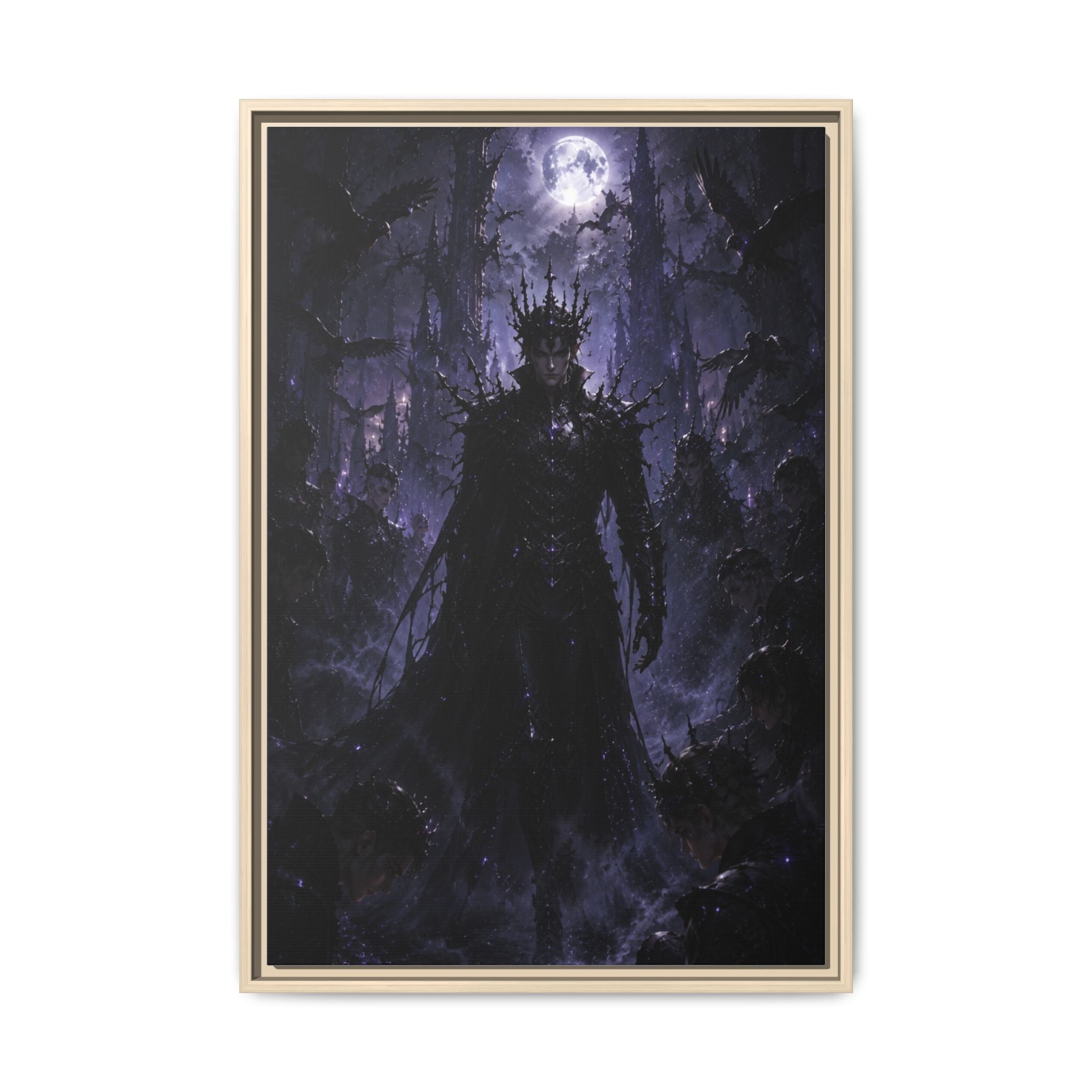 Dark King Matte Canvas Framed Print — Gothic Fantasy Wall Art