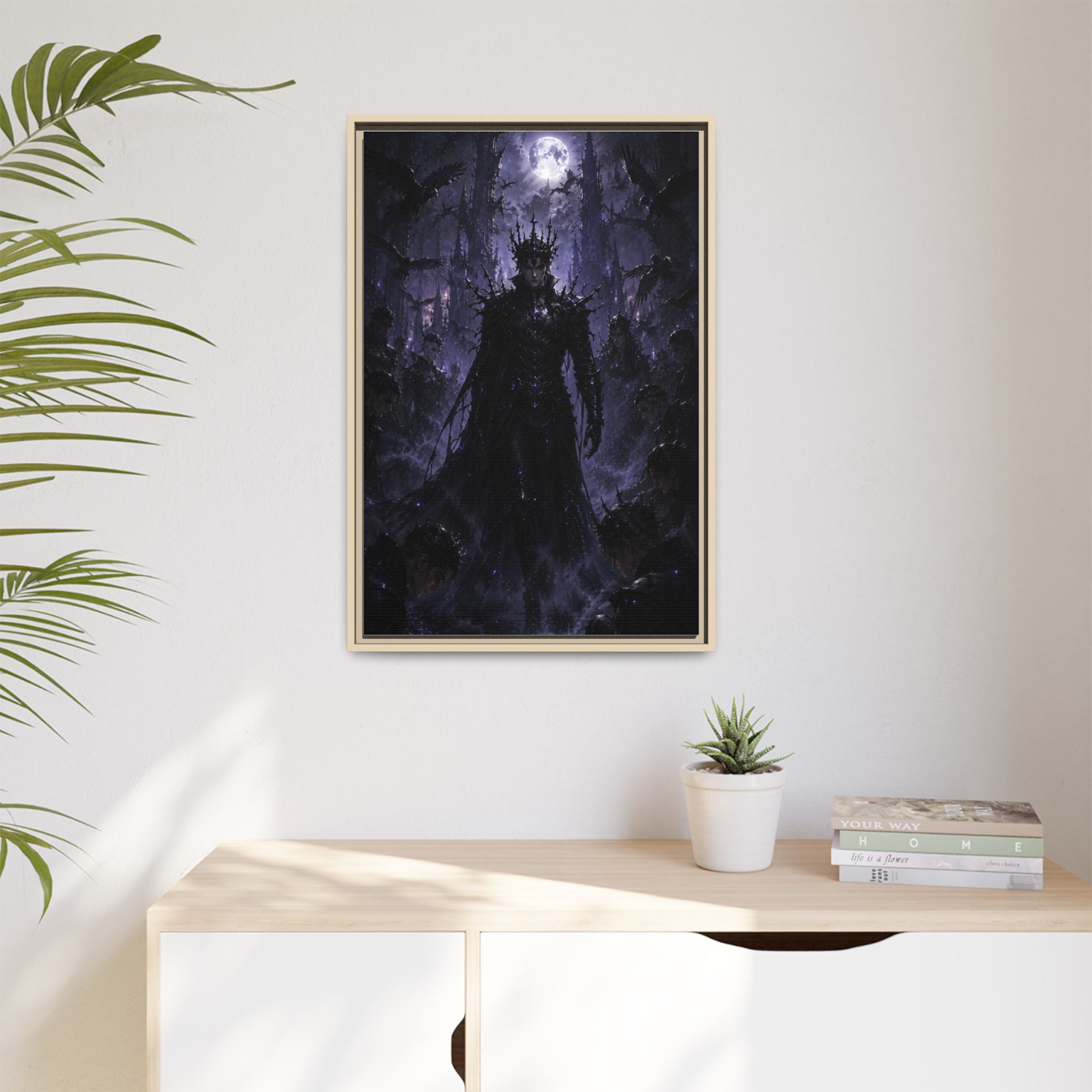 Dark King Matte Canvas Framed Print — Gothic Fantasy Wall Art