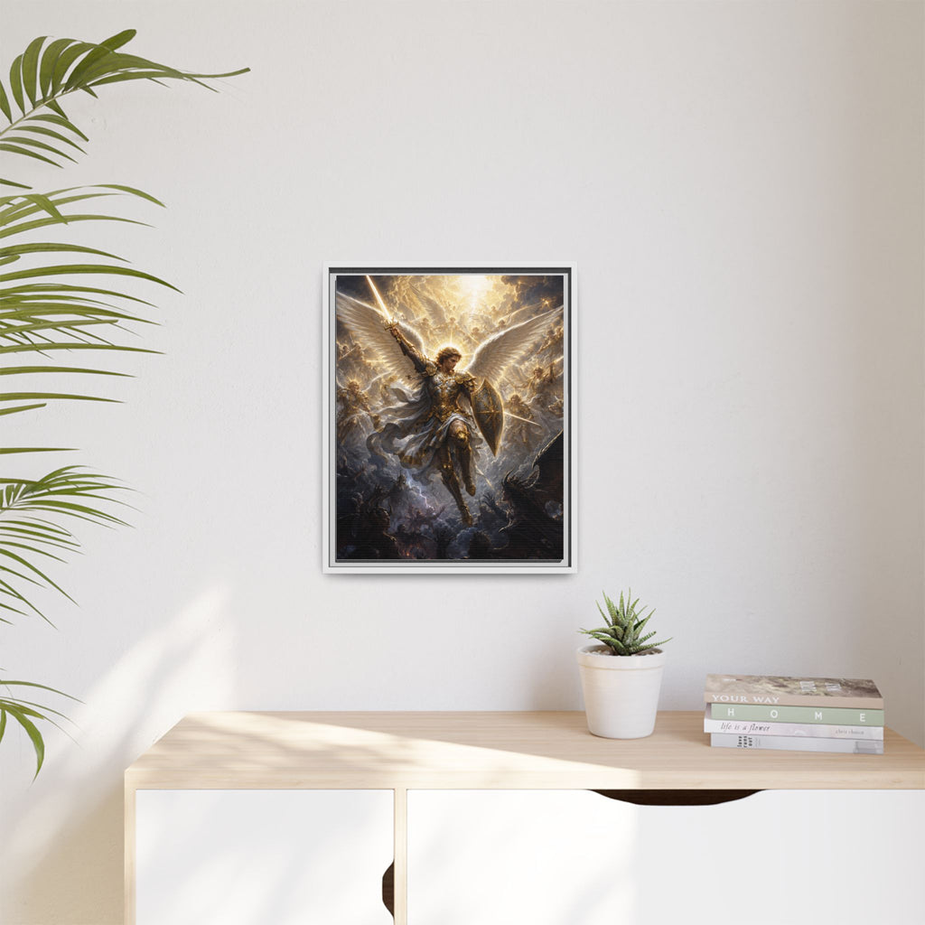 Framed Matte Canvas: Radiant Archangel Wall Art