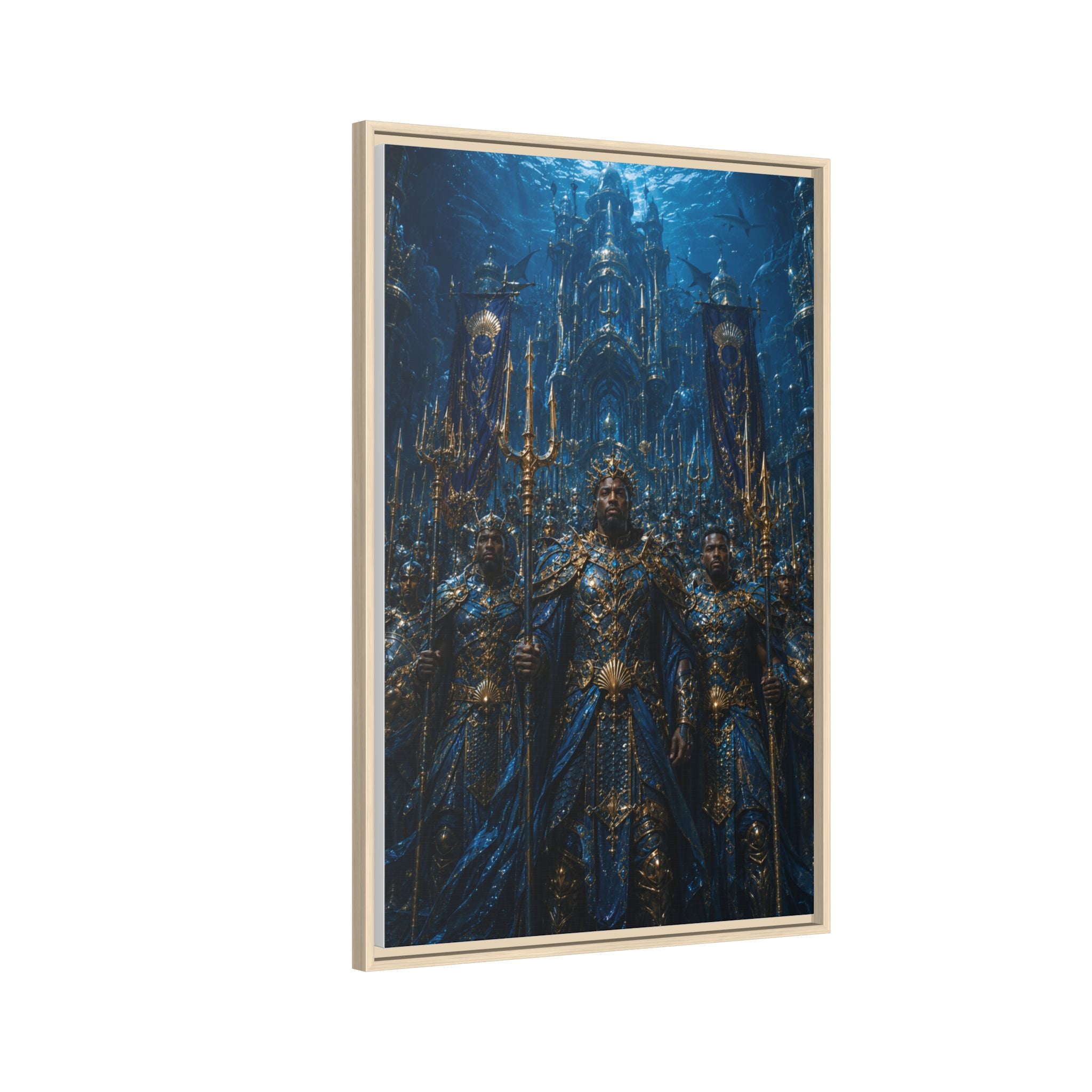 Framed Matte Canvas - Underwater King Artwork