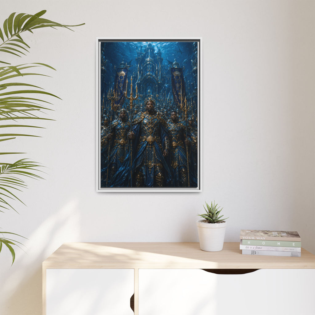 Framed Matte Canvas - Underwater King Artwork