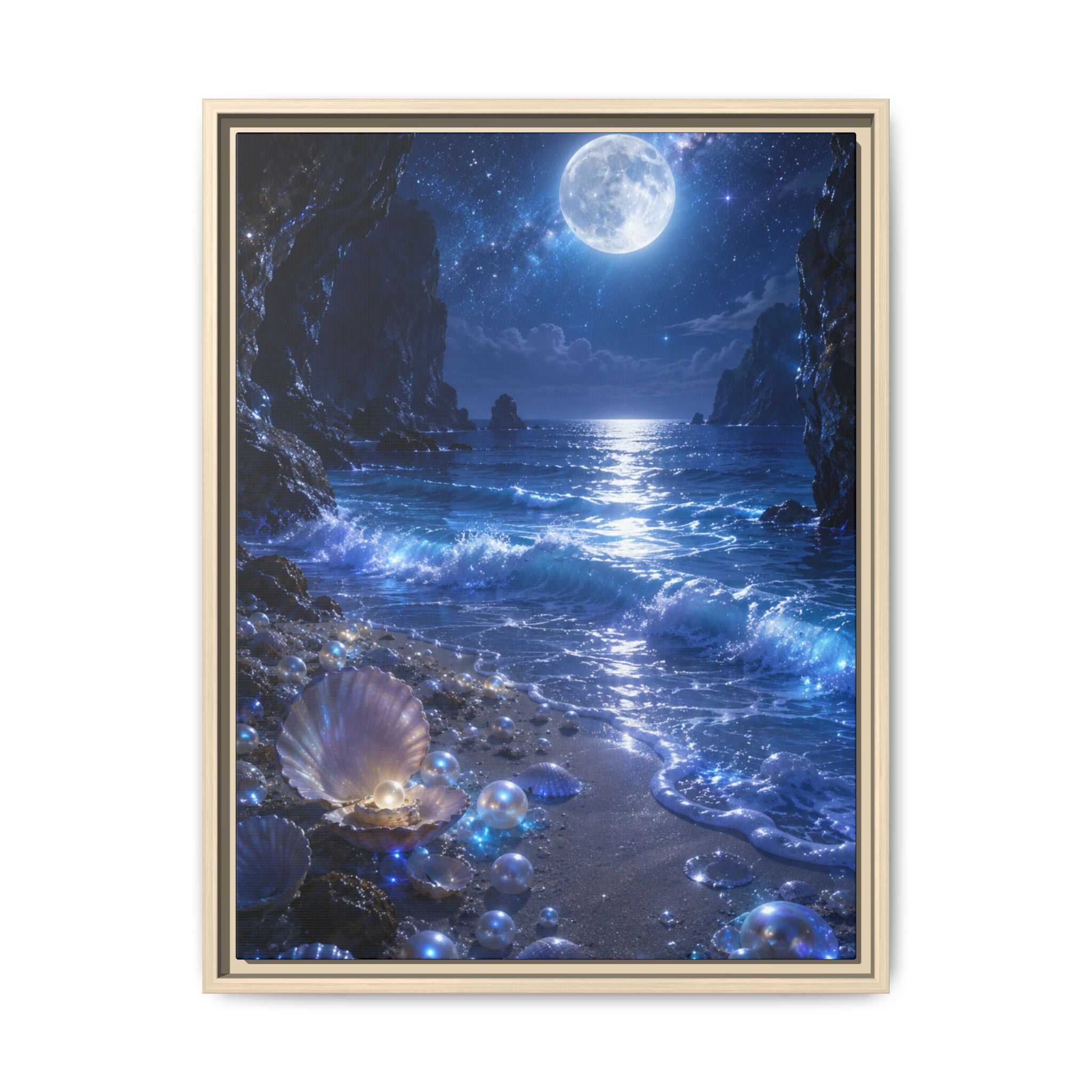 Moonlit Ocean Fine Art Paper Print — Seascape Wall Art Fine Art Paper Print