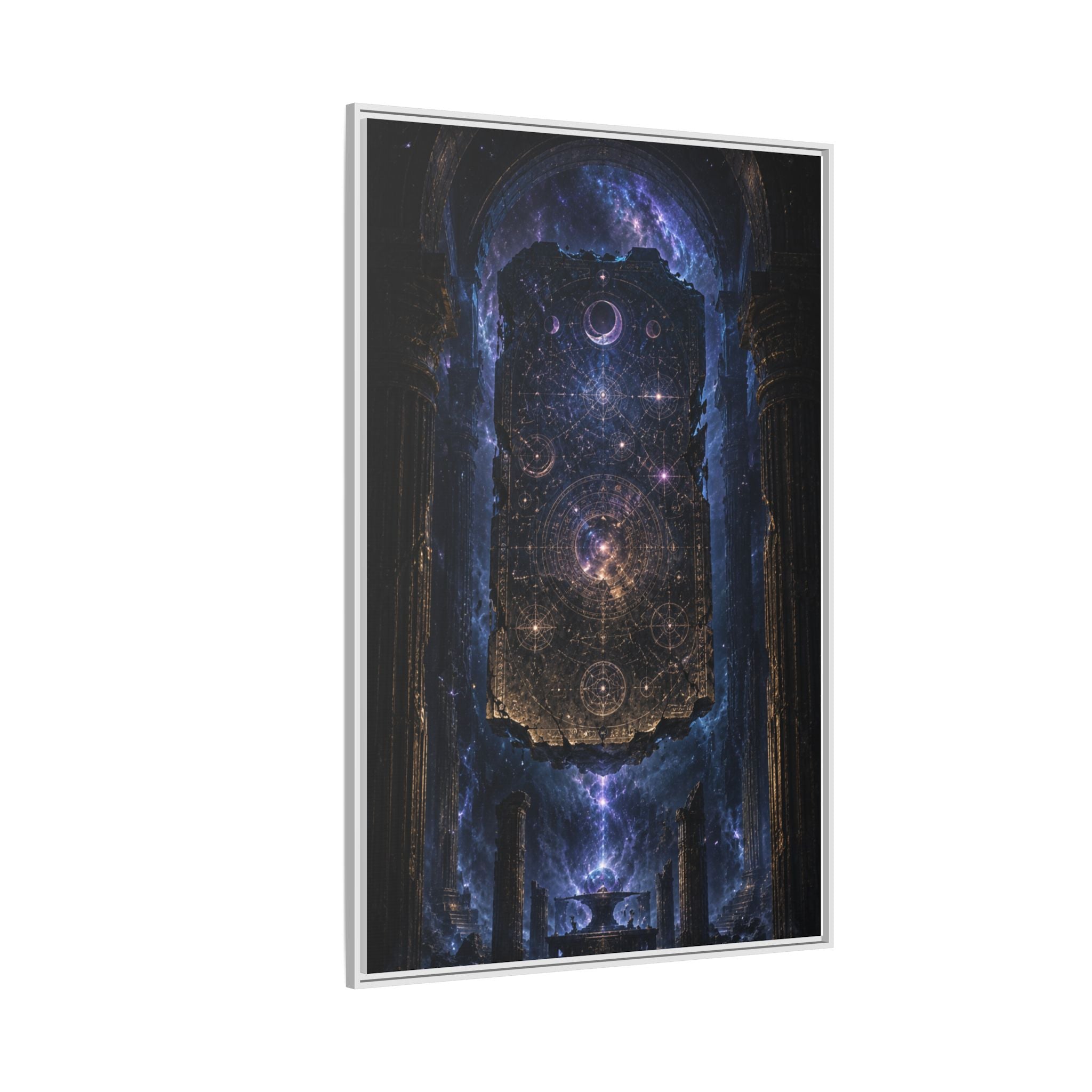 Framed Matte Canvas Wall Art — Cosmic Cathedral Galaxy Print
