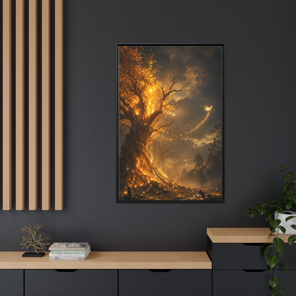 Framed Matte Canvas — Glowing Enchanted Tree Wall Art