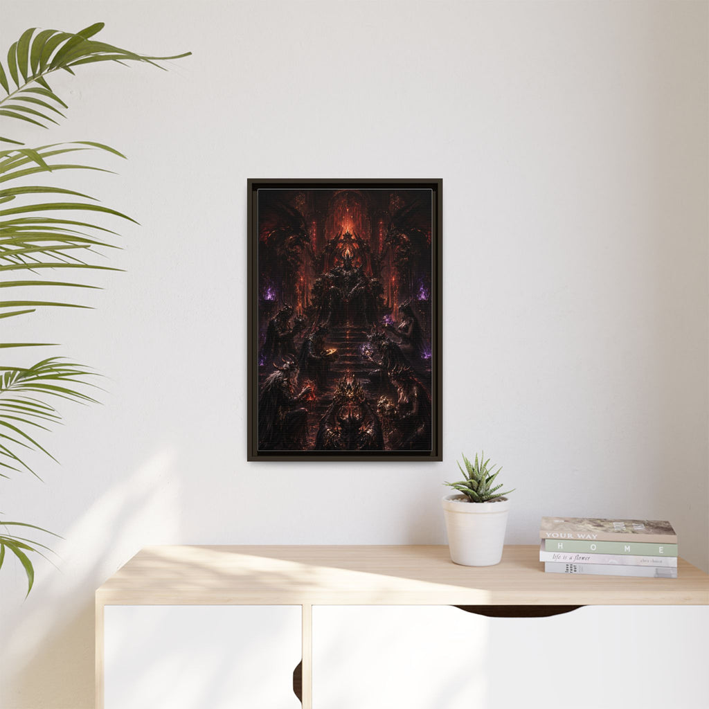 Dark Fantasy Throne Room Matte Canvas Print (Framed)