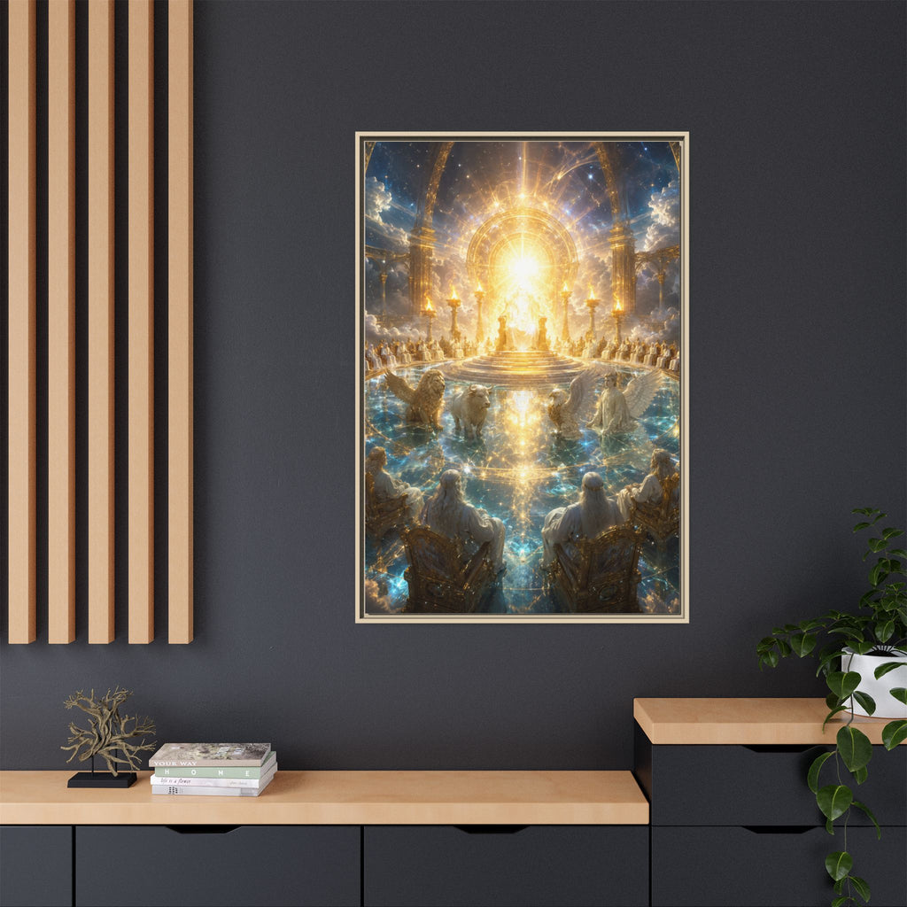 Heavenly Throne Room Matte Framed Canvas Print