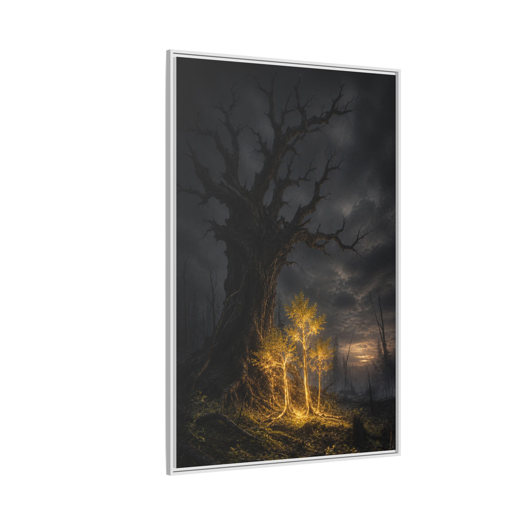 Framed Matte Canvas — Glowing Enchanted Tree Wall Art