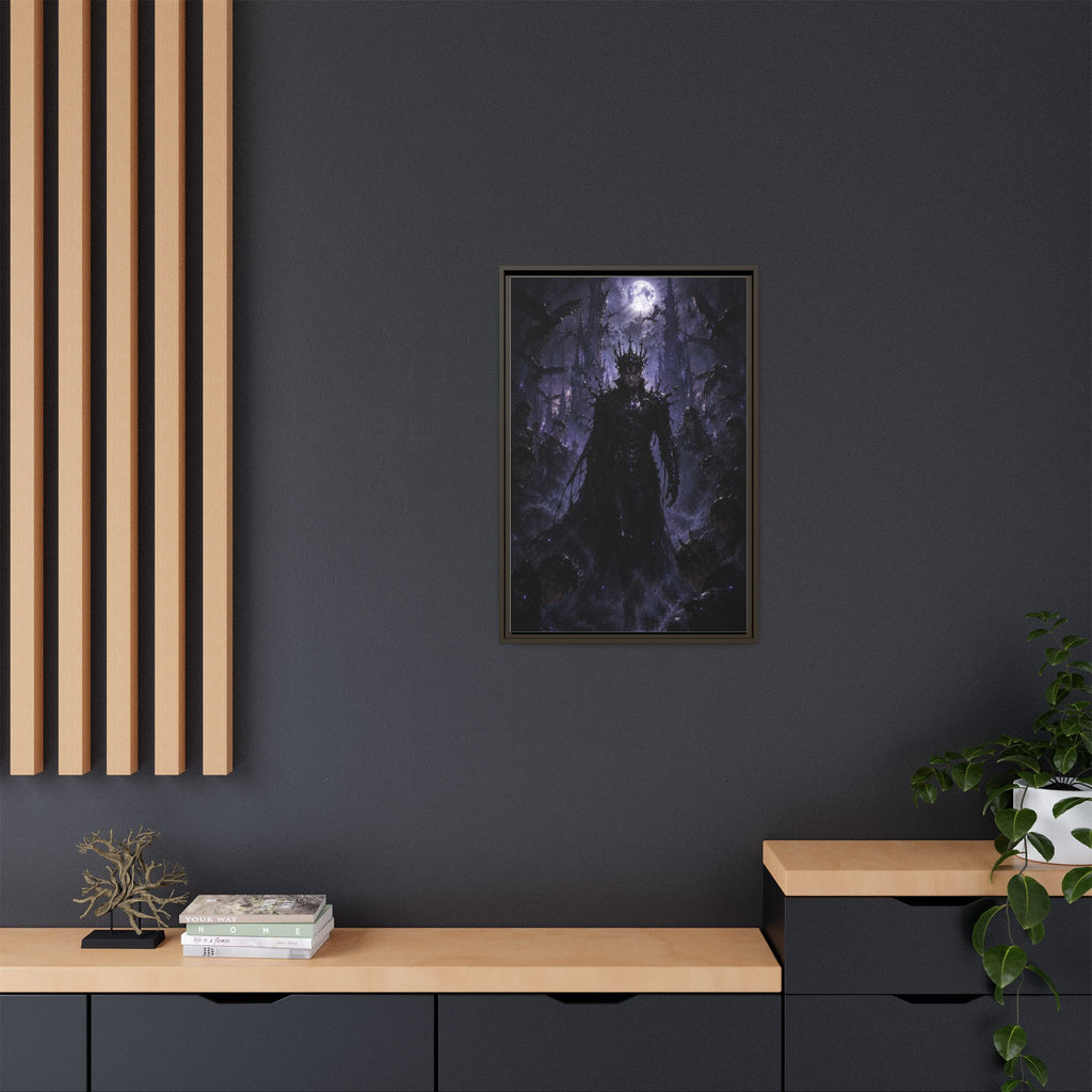 Dark King Matte Canvas Framed Print — Gothic Fantasy Wall Art