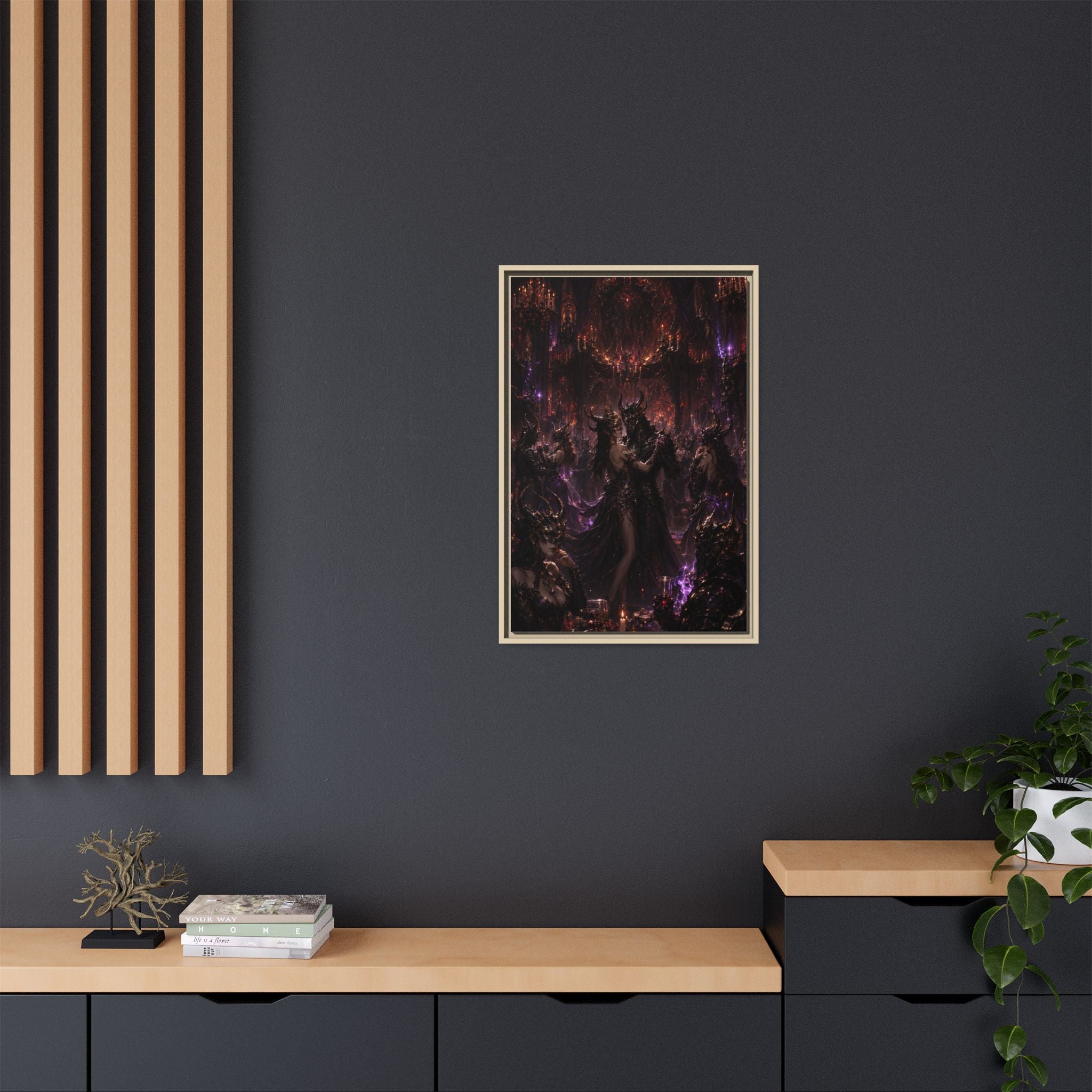Framed Matte Canvas — Dark Fantasy Demon Lord Wall Art