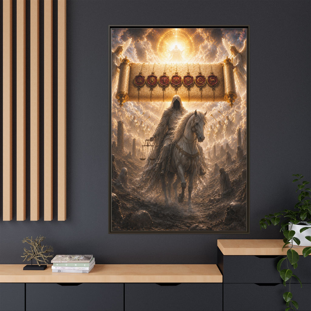 Framed Matte Canvas — Rider of the Pale Horse Biblical Apocalypse Wall Art