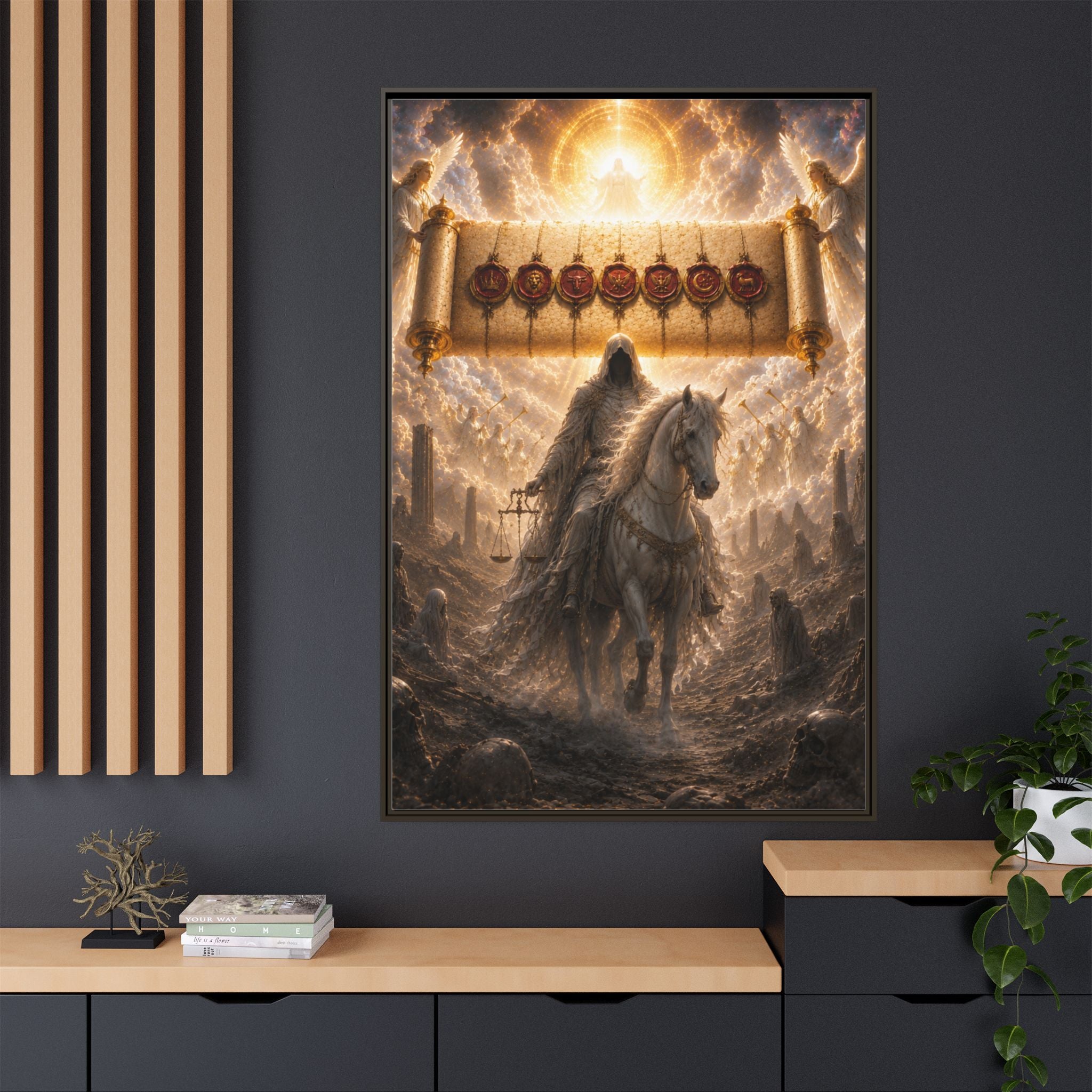 Framed Matte Canvas — Rider of the Pale Horse Biblical Apocalypse Wall Art