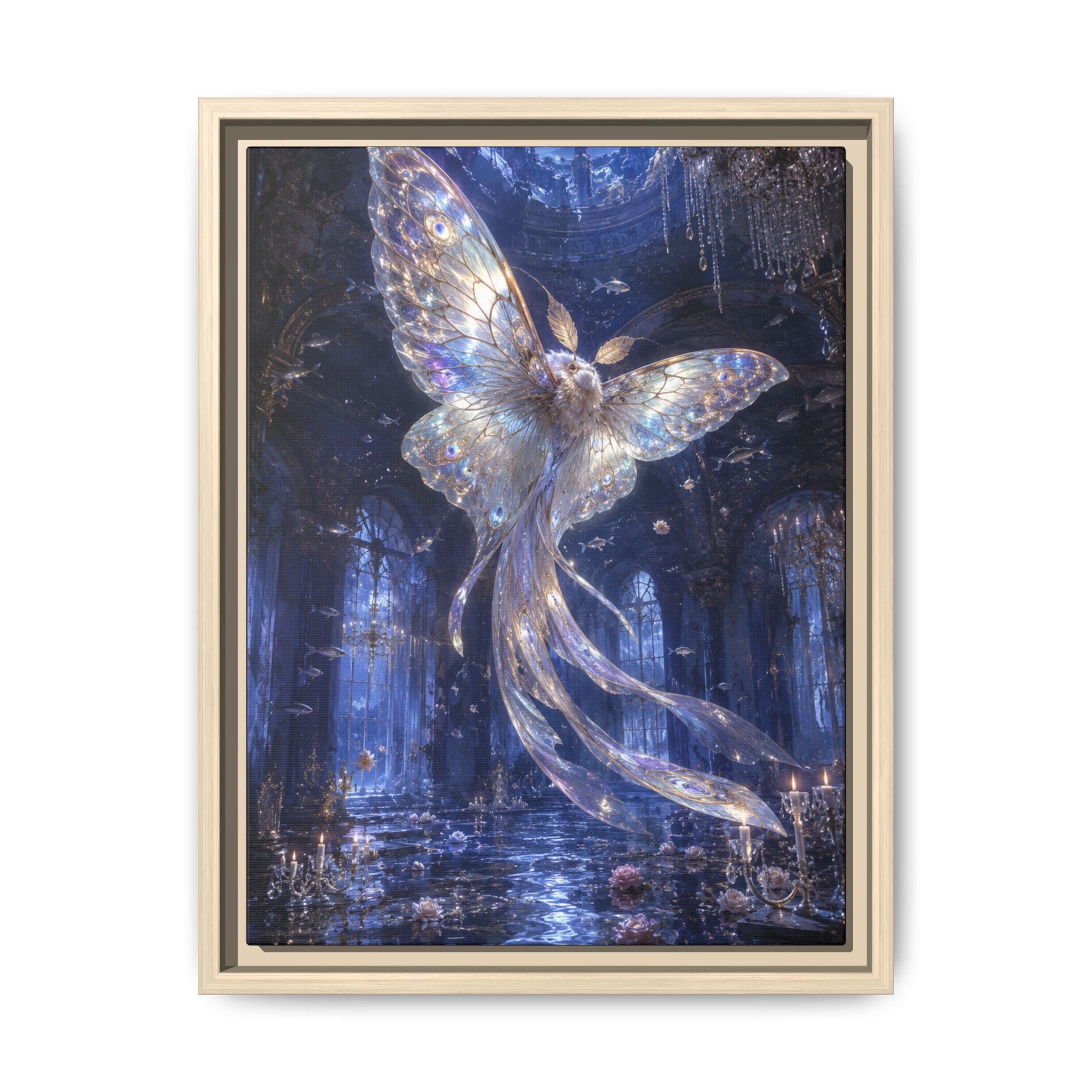 Ethereal Moonlit Moth Fine Art Paper Print Wall Art