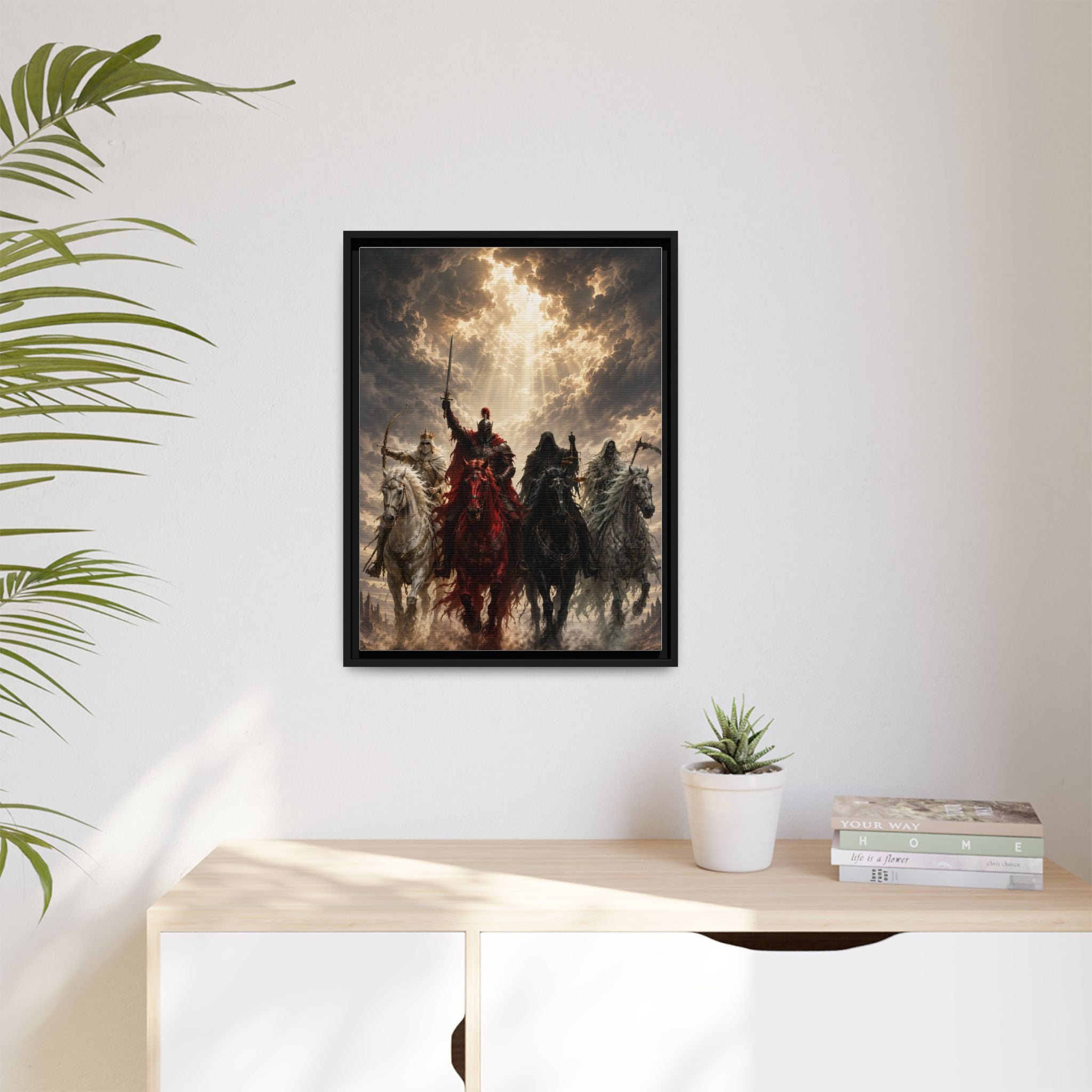 Framed Matte Canvas Print — Four Horsemen Fantasy Wall Art