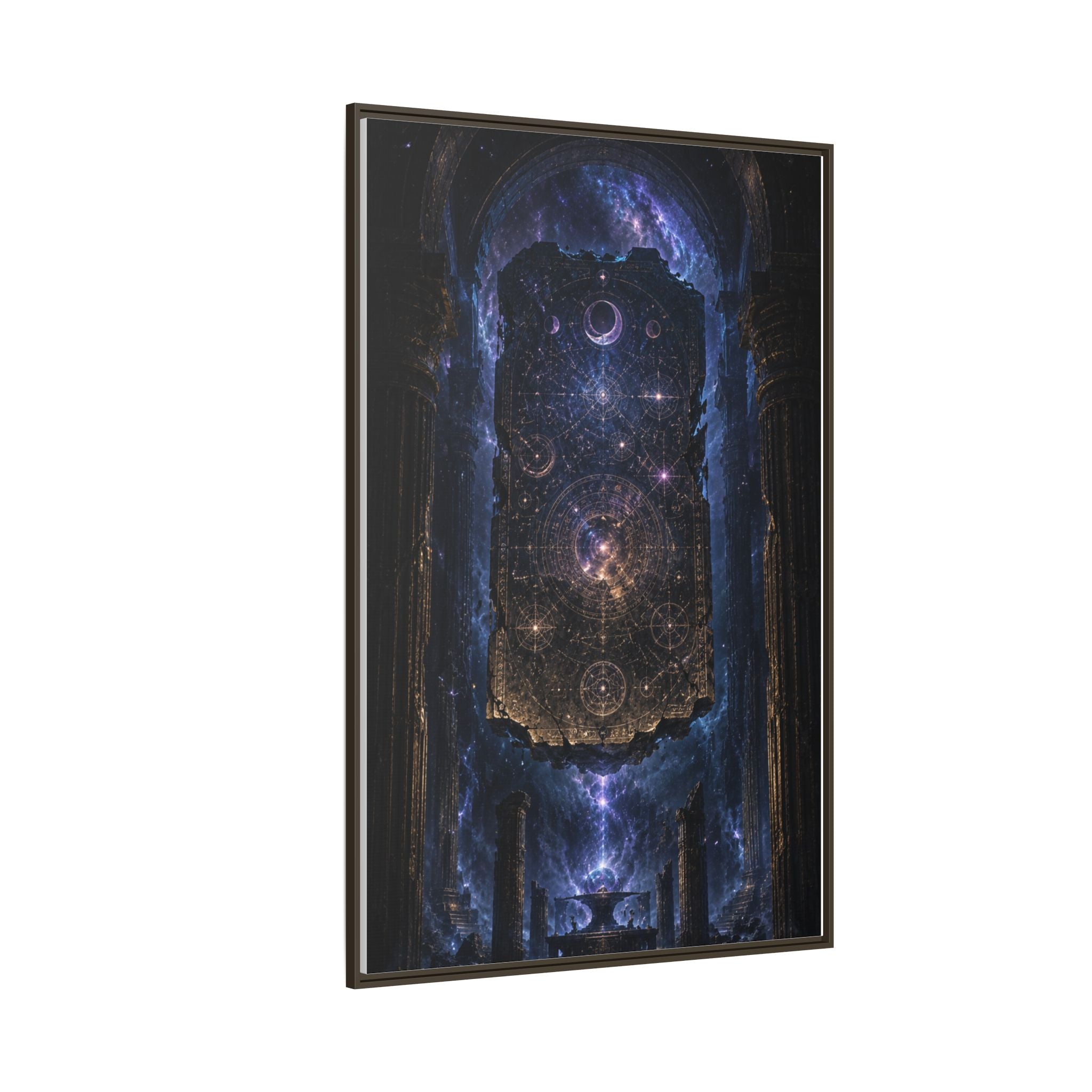 Framed Matte Canvas Wall Art — Cosmic Cathedral Galaxy Print
